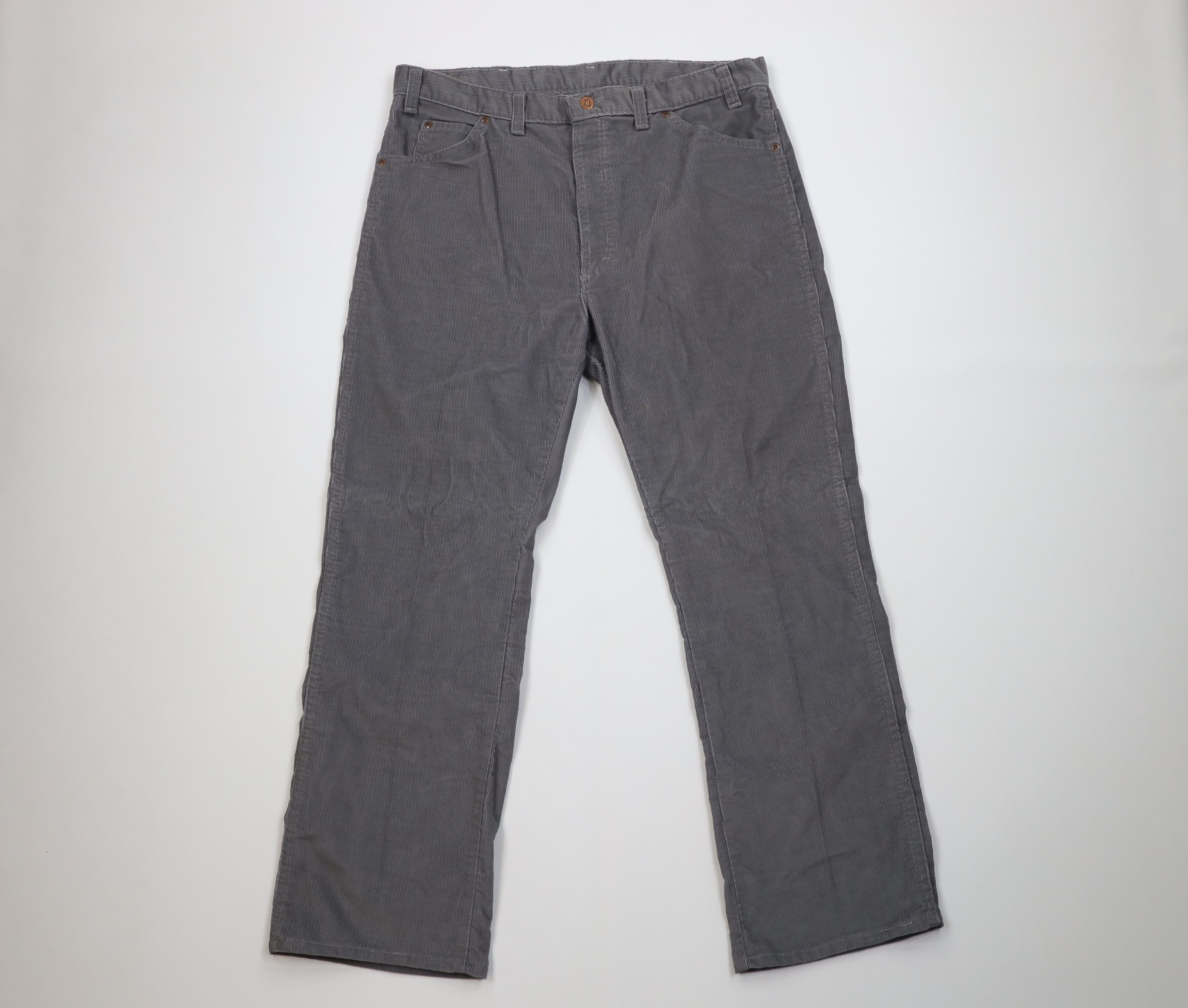 Vintage Vintage 70s Streetwear Straight Leg Corduroy Pants Gray USA Size US 38 / EU 54 - 1 Thumbnail
