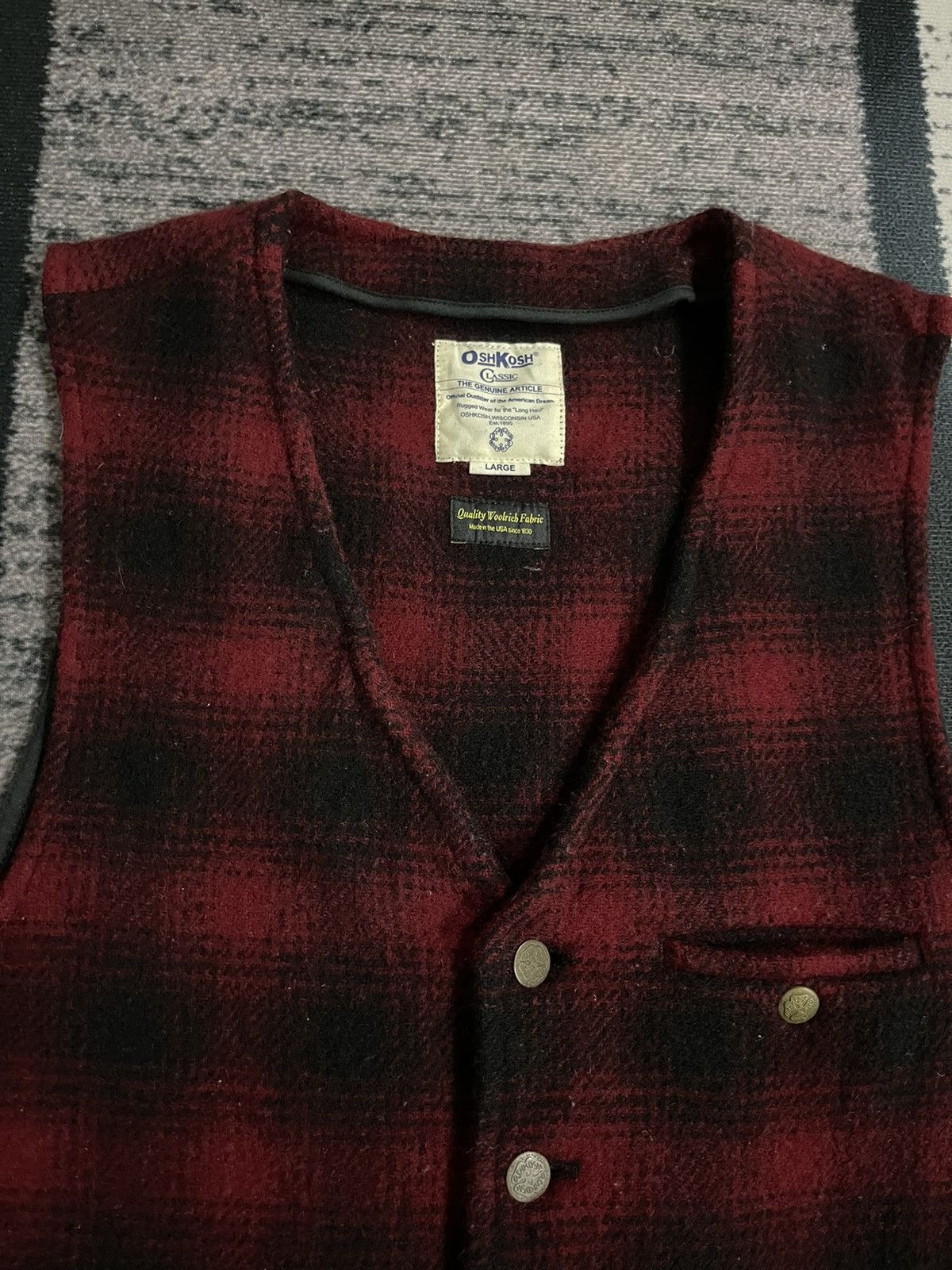 Oshkosh × Vintage × Woolrich Woolen Mills Vintage OSHKOSH Classic Wool Vest Size US M / EU 48-50 / 2 - 5 Thumbnail