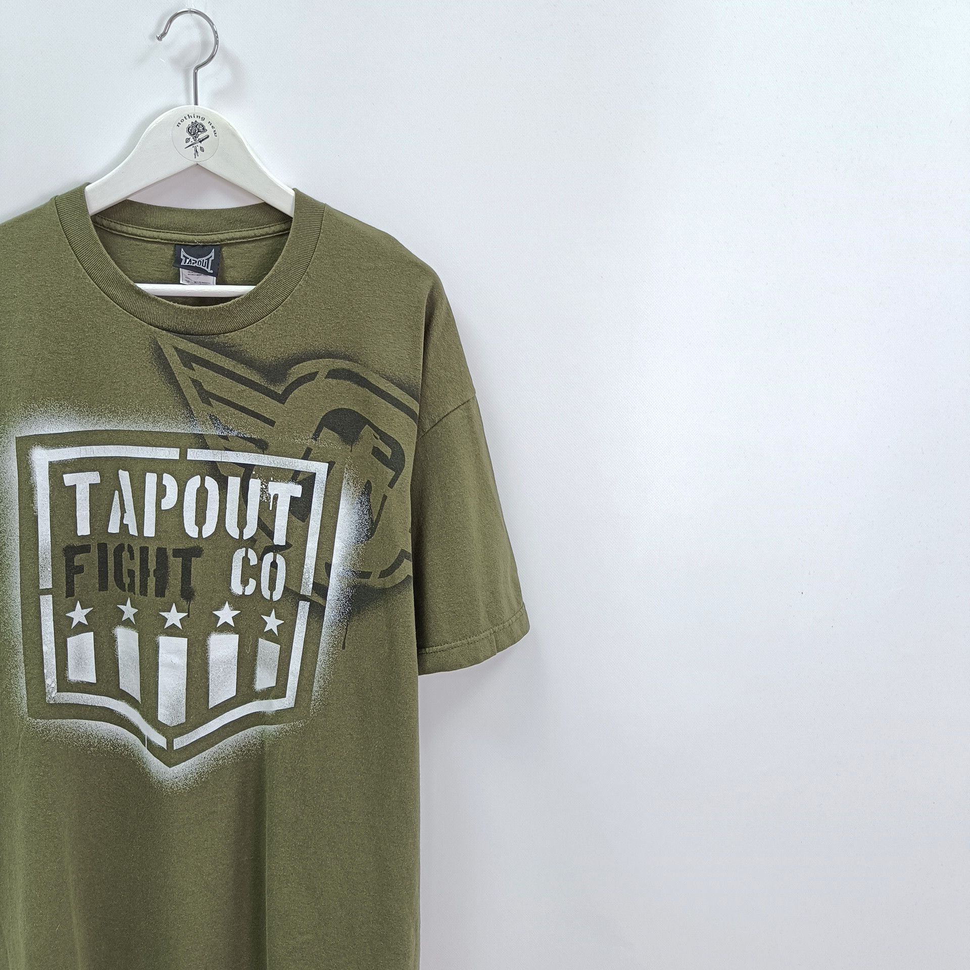 Tapout × Vintage Vintage 90s-00s TapOut olive mil oversized T-Shirt Size US XL / EU 56 / 4 - 2 Thumbnail