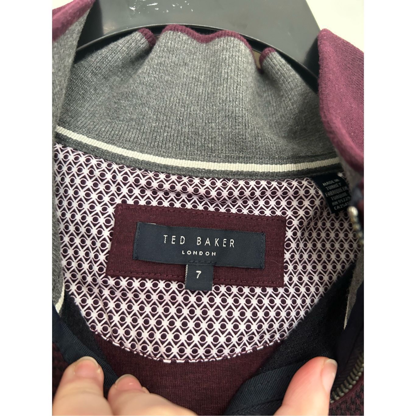 Ted Baker Ted Baker Maroon Burgundy Quarter-Zip Sweater, Ted Sz 7/ US Size US XXL / EU 58 / 5 - 4 Thumbnail