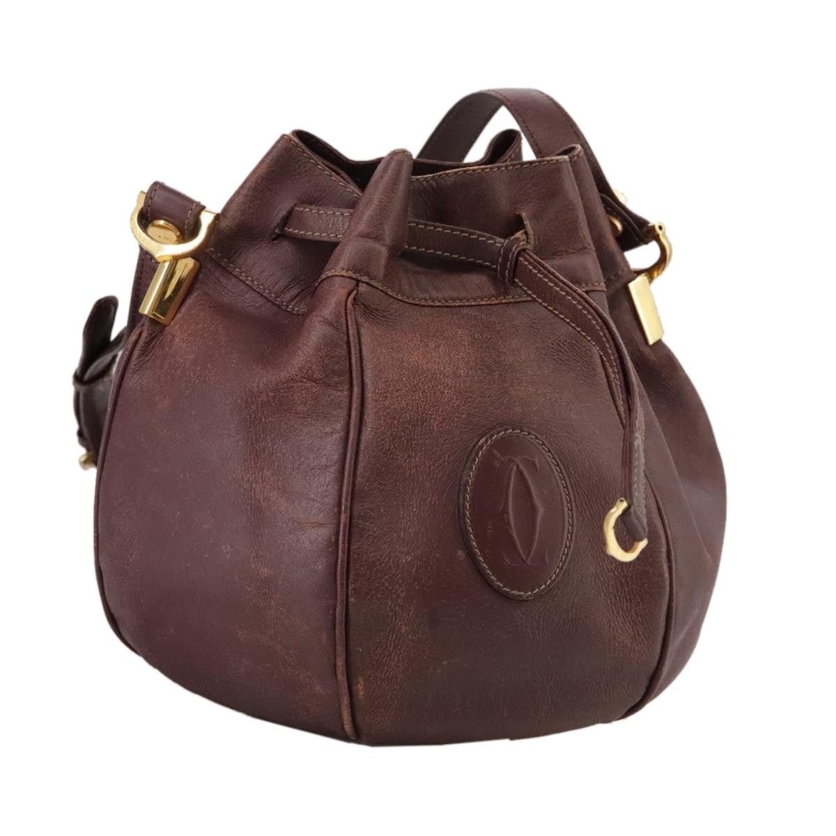 Cartier Cartier Shoulder Bag Leather Bordeaux Gold Size ONE SIZE - 1 Thumbnail