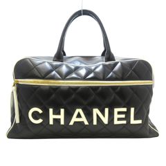 Chanel CHANEL Duffle Travel Handbag Black Caviar 78681