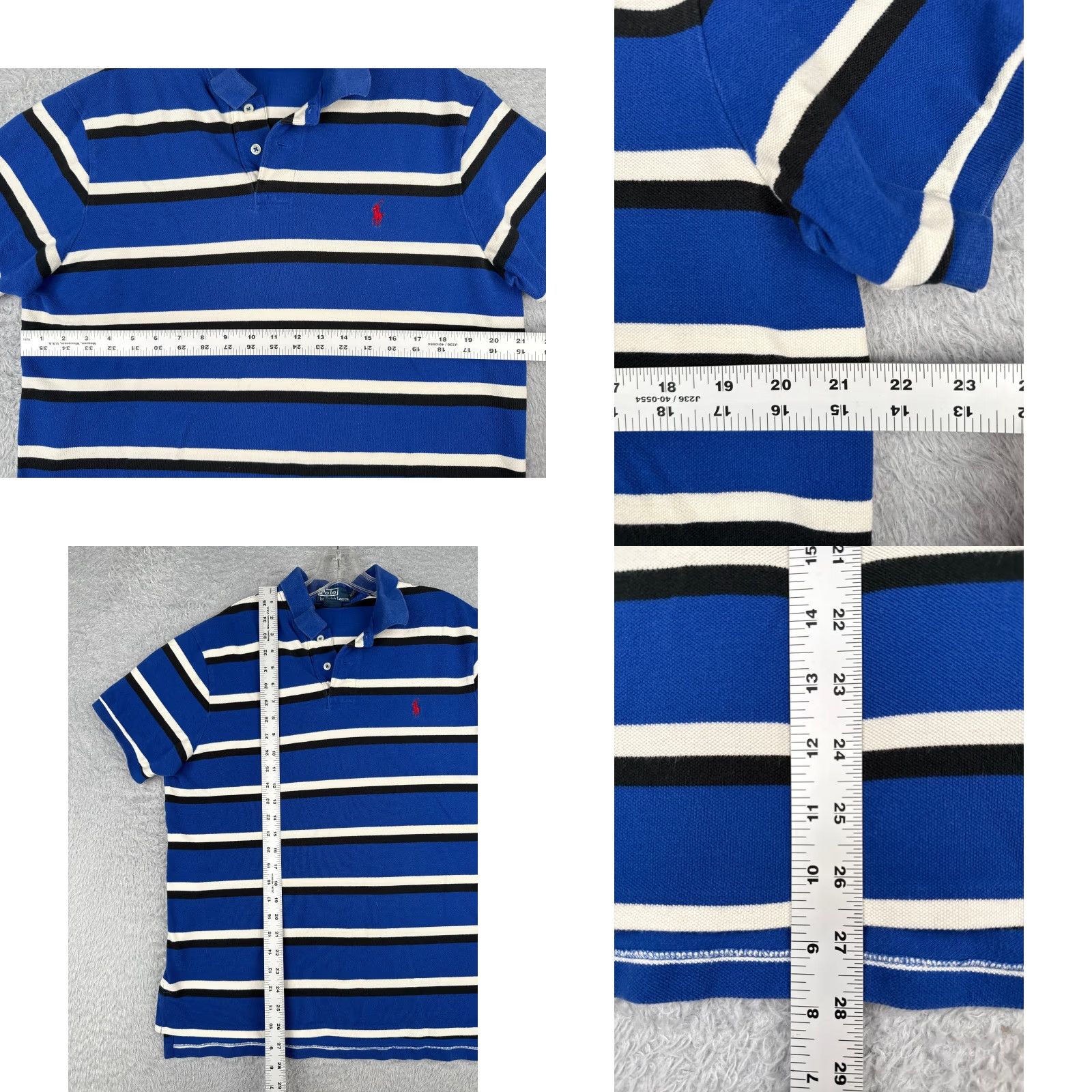 Ralph Lauren VINTAGE Ralph Lauren Polo Shirt Mens XL Blue Stripe Cotton Custom Fit Size US XL / EU 56 / 4 - 8 Thumbnail