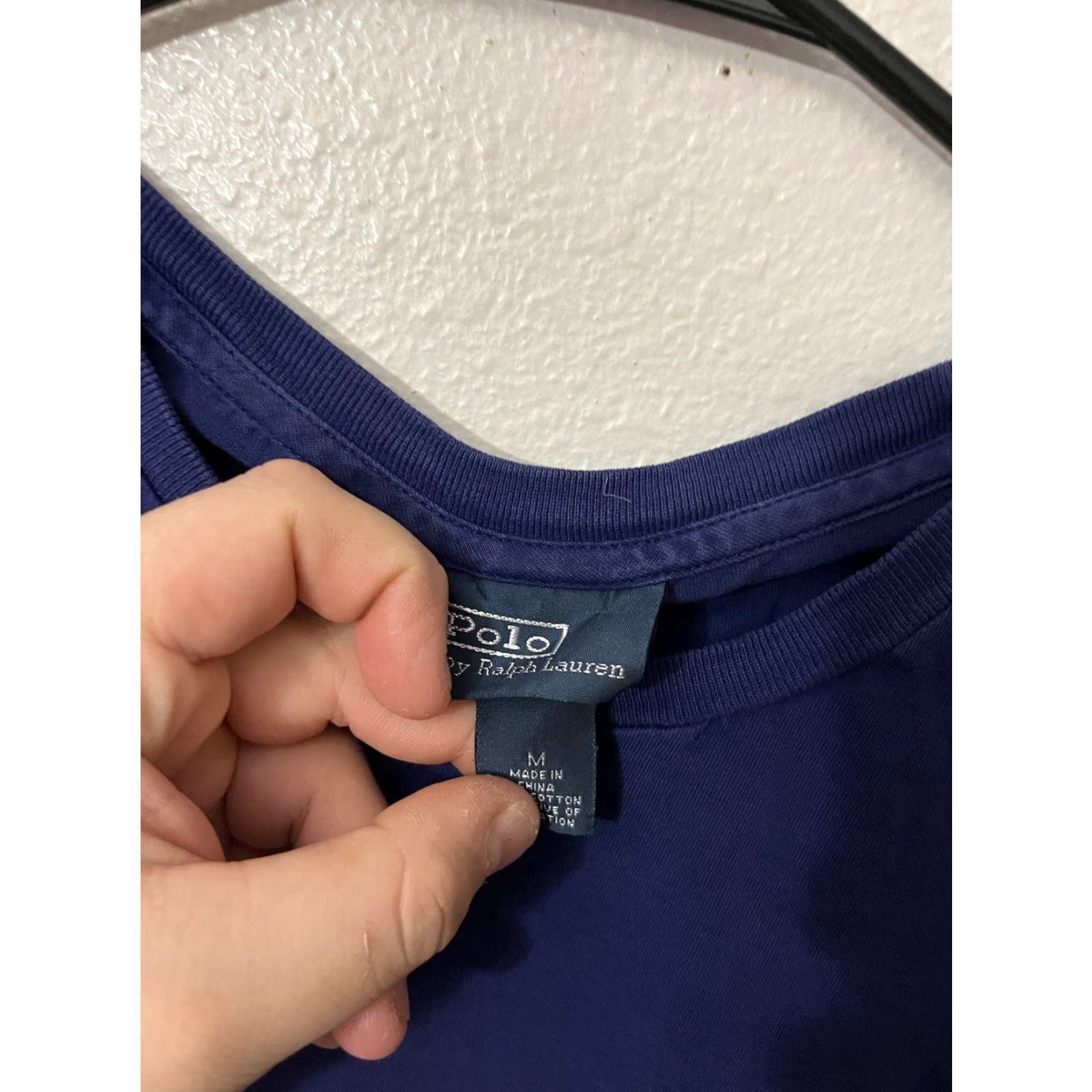 Polo Ralph Lauren VINTAGE Polo Ralph Lauren T-Shirt Medium Blue Solid Crew Neck Short Sleeve Regular Fit Logo Mens Size US M / EU 48-50 / 2 - 2 Thumbnail