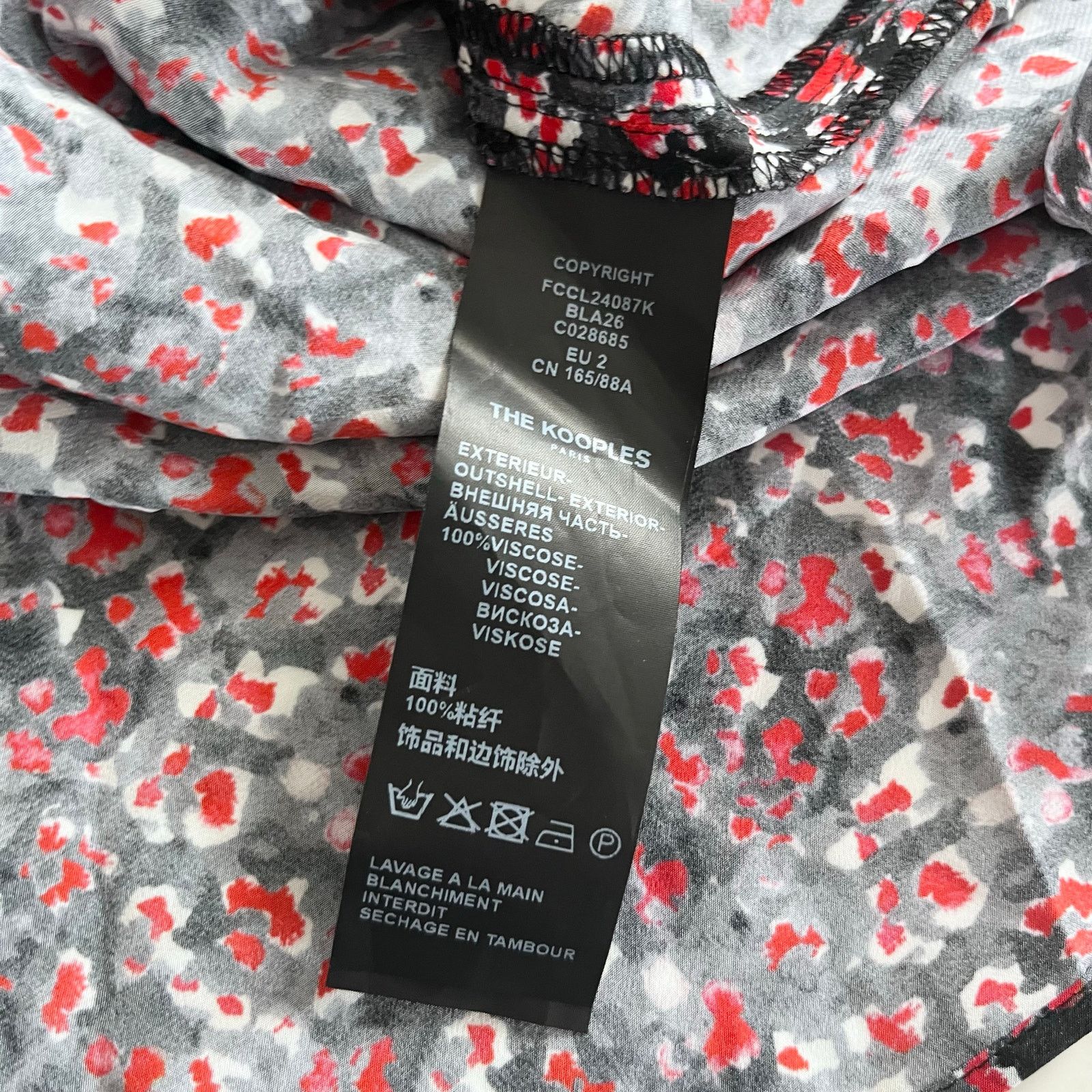 The Kooples The Kooples Black Red Floral Print Button Up Shirt Size M / US 6-8 / IT 42-44 - 7 Thumbnail