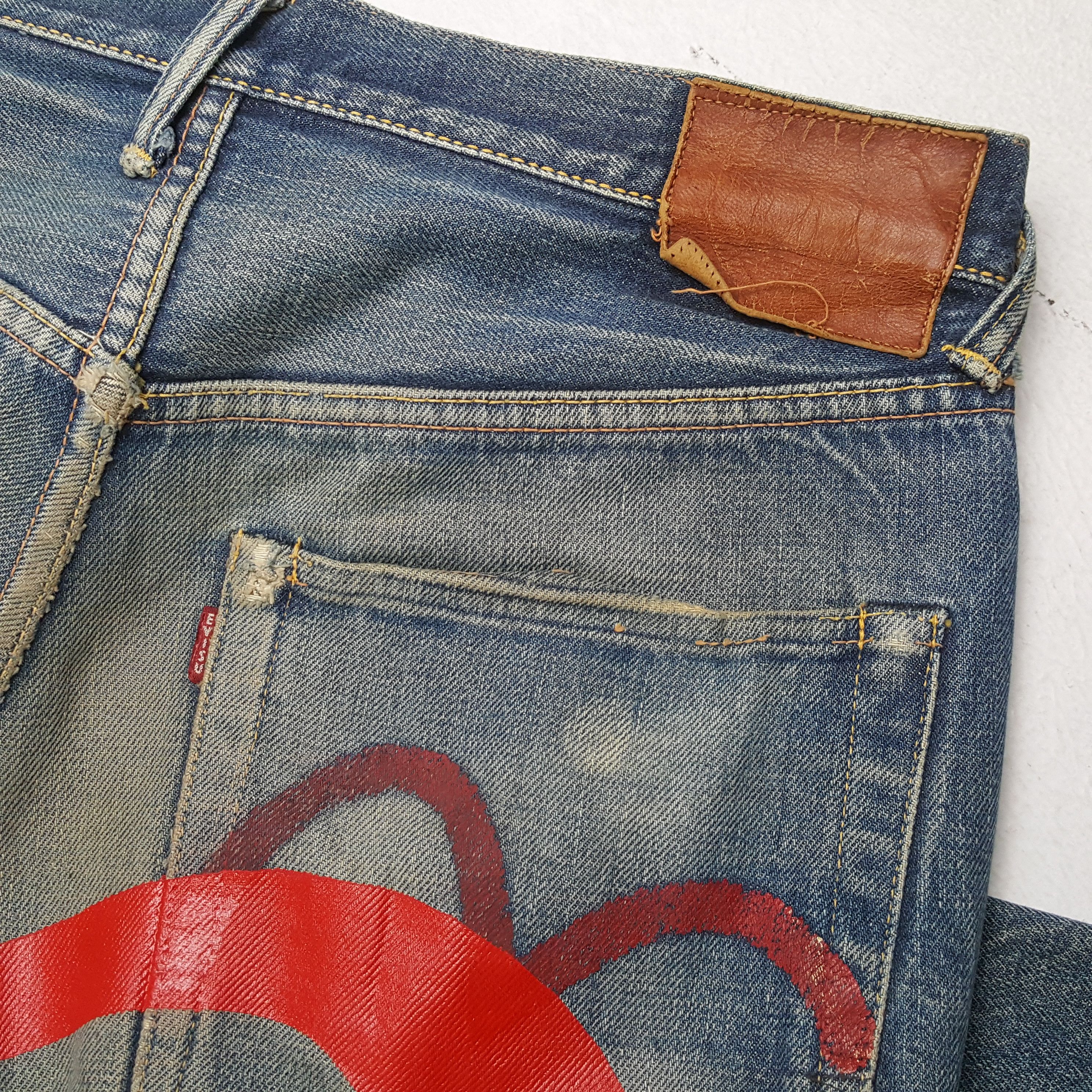 Evisu × Japanese Brand × Vintage Vintage EVISU Japanese Brand Daicock Custom Distressed Jeans Size US 31 - 15 Thumbnail