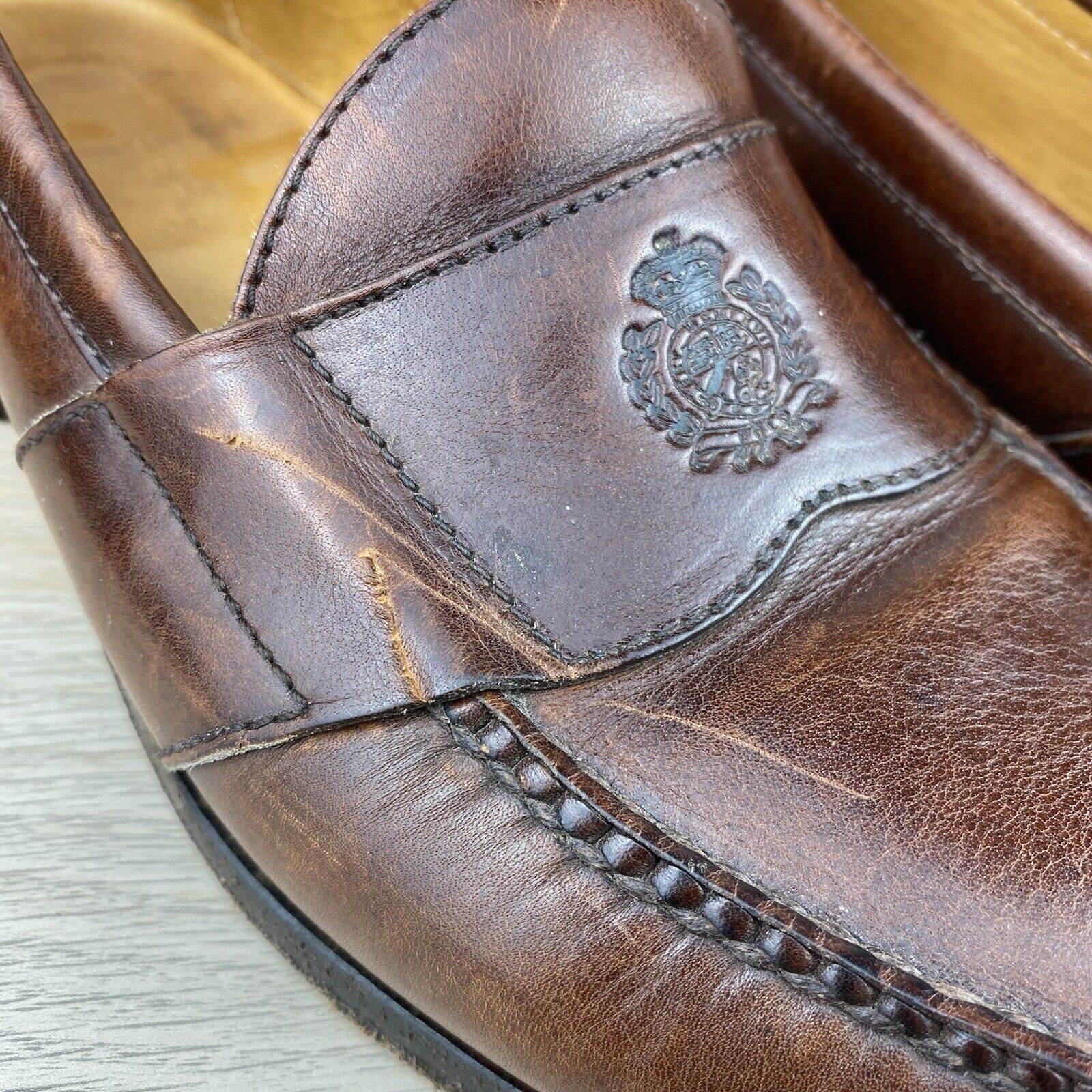 Polo Ralph Lauren Vintage Polo Ralph Lauren Stadium Crest Penny Loafers 11.5D Size US 11.5 / EU 44-45 - 15 Thumbnail