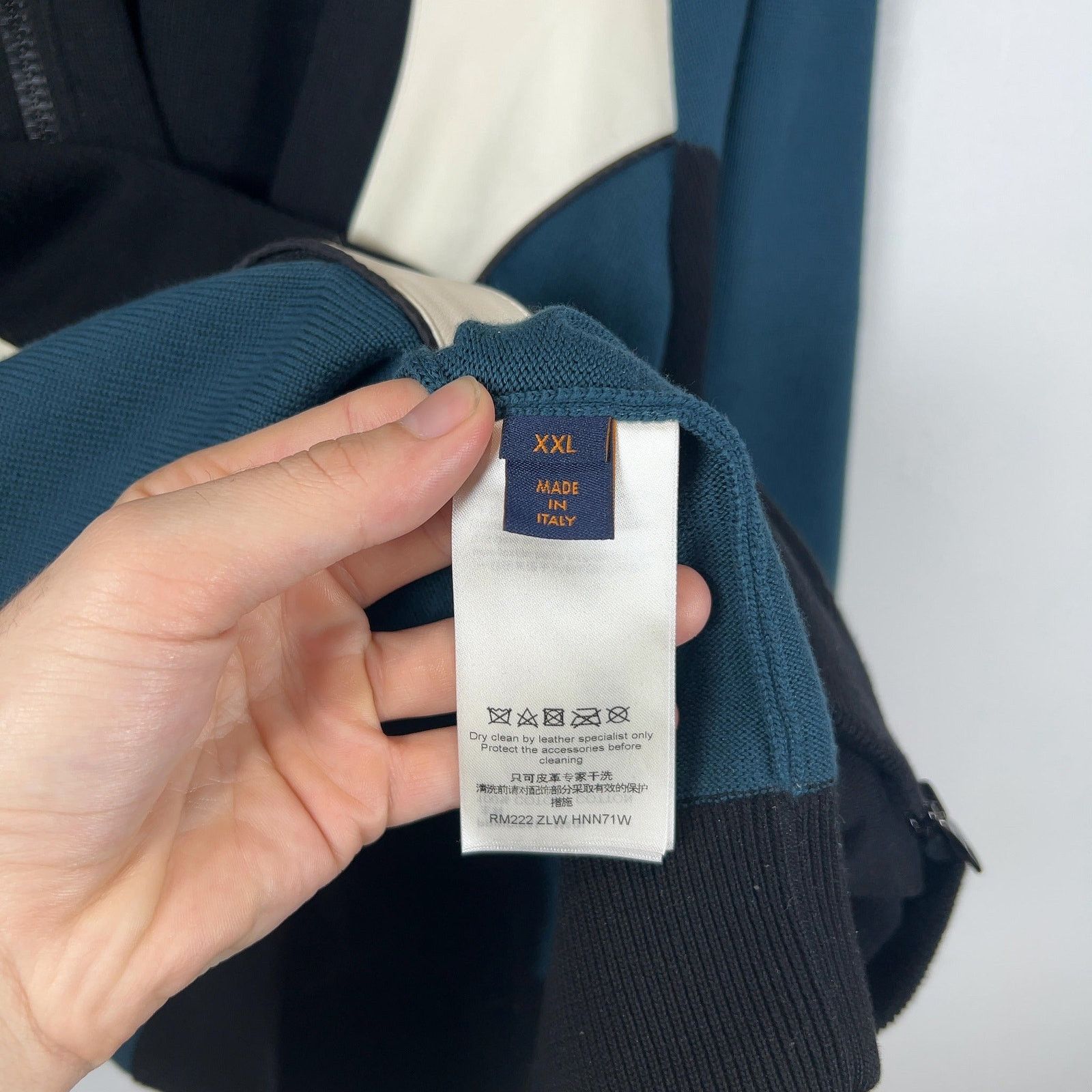 Louis Vuitton Louis Vuitton Color Block Leather/Knit Track Jacket Size US XXL / EU 58 / 5 - 9 Thumbnail