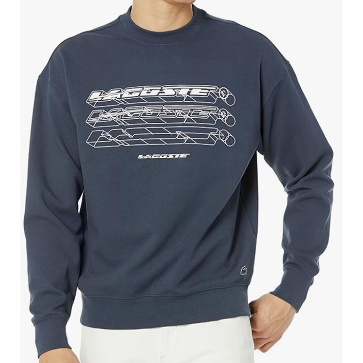 Lacoste Lacoste Men's Long Sleeve Loose Fit Graphic Sweatshirt 4XL Size US XXL / EU 58 / 5 - 1 Thumbnail