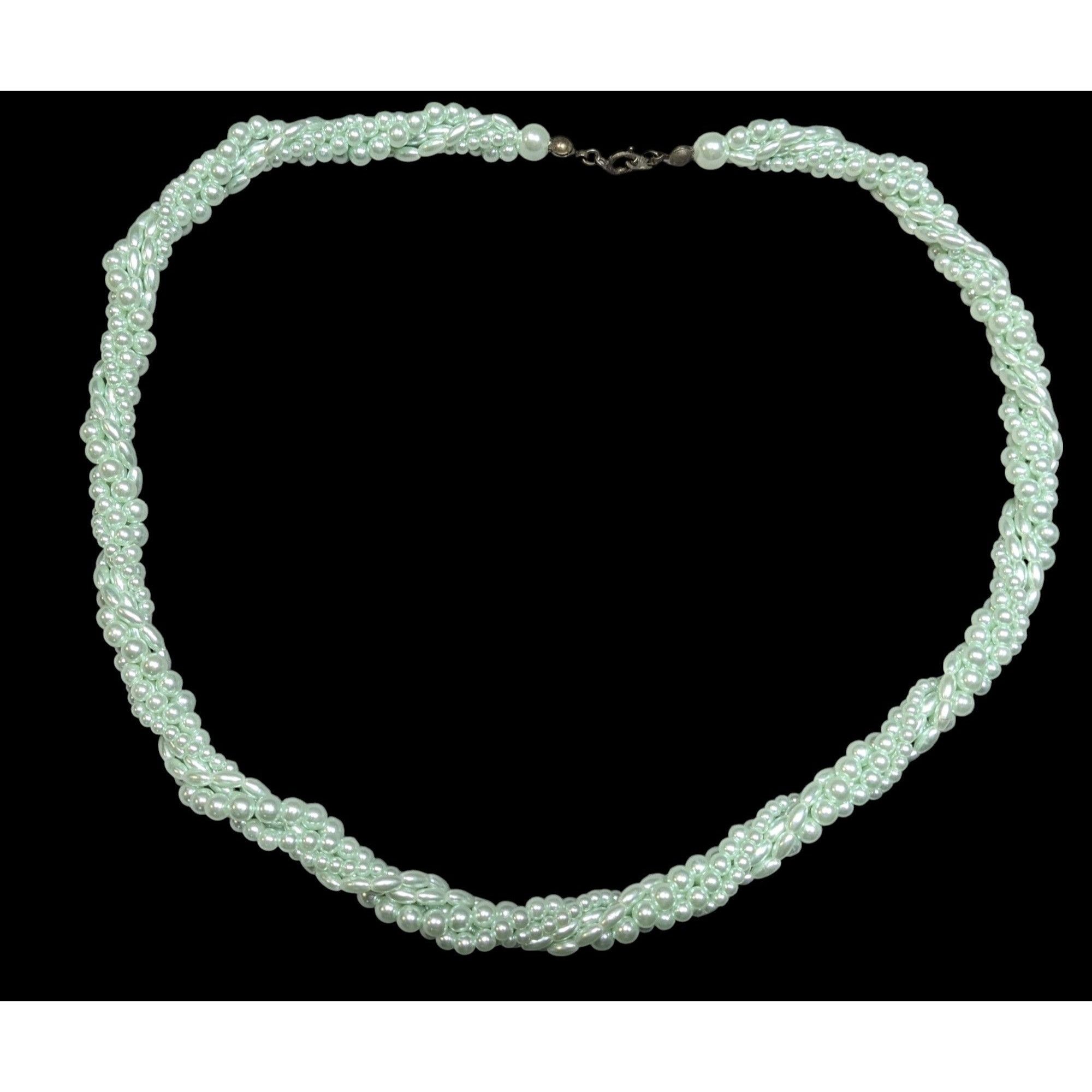 Other Vintage Whimsical Pastel Blue Faux Pearl Torsade Necklace Size ONE SIZE - 1 Thumbnail