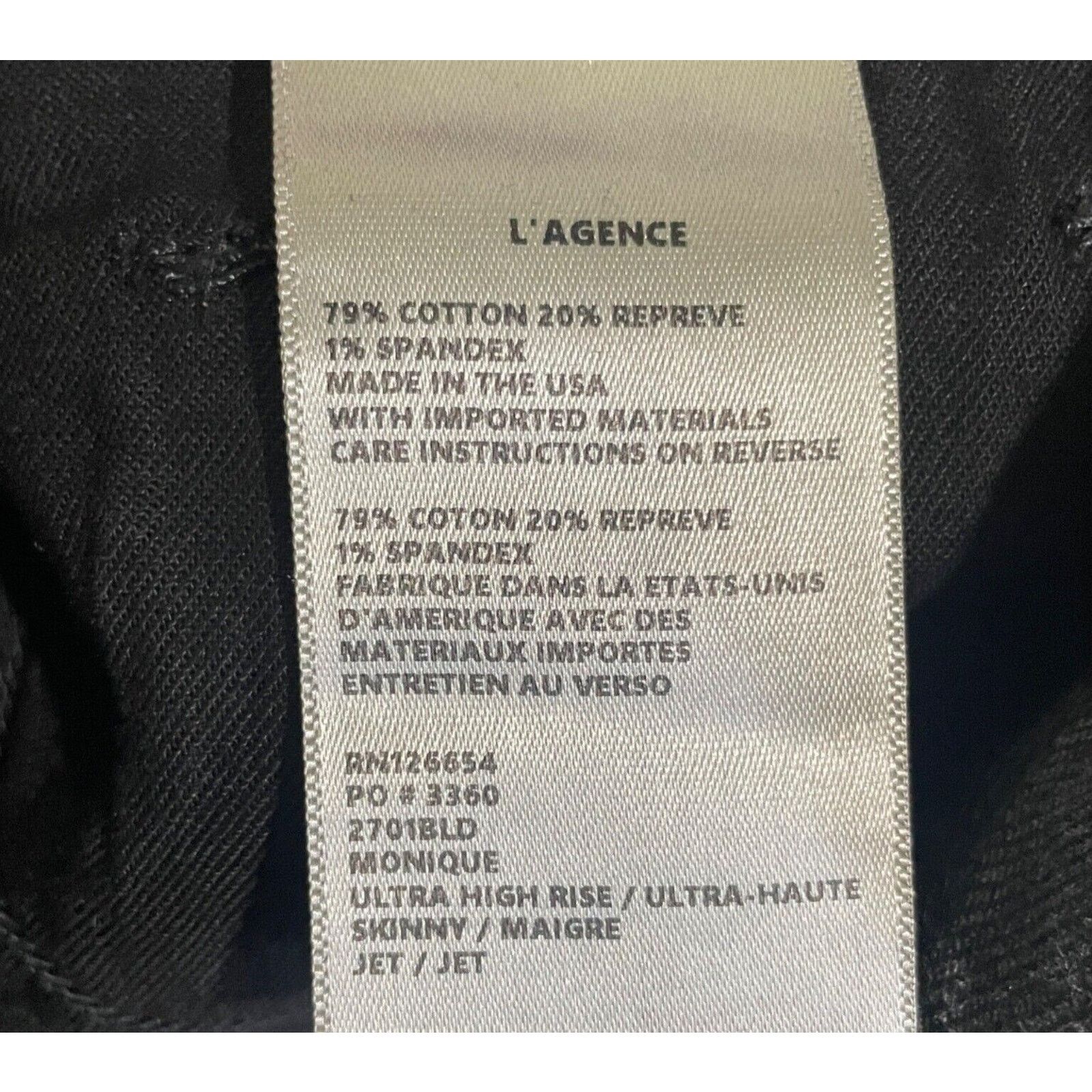 L'AGENCE Lagence Jeans Womens Size 25 Ultra High Rise Skinny Black Size 25" / US 0 / IT 36 - 9 Thumbnail