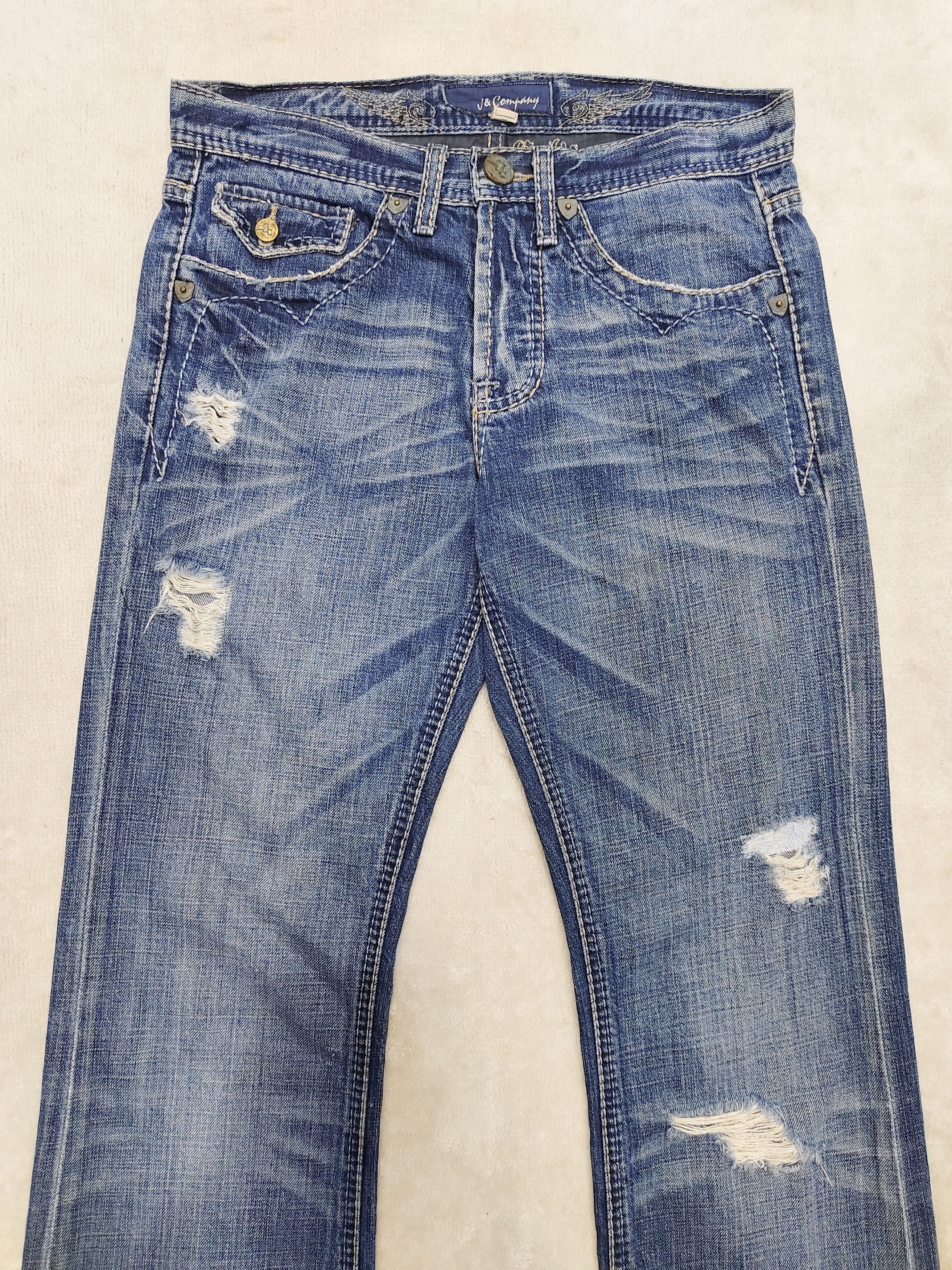 Seditionaries 00s Jefferson & Company❤️‍🔥Wash Distressed Y2K Flare Jeans Size 29" - 4 Thumbnail