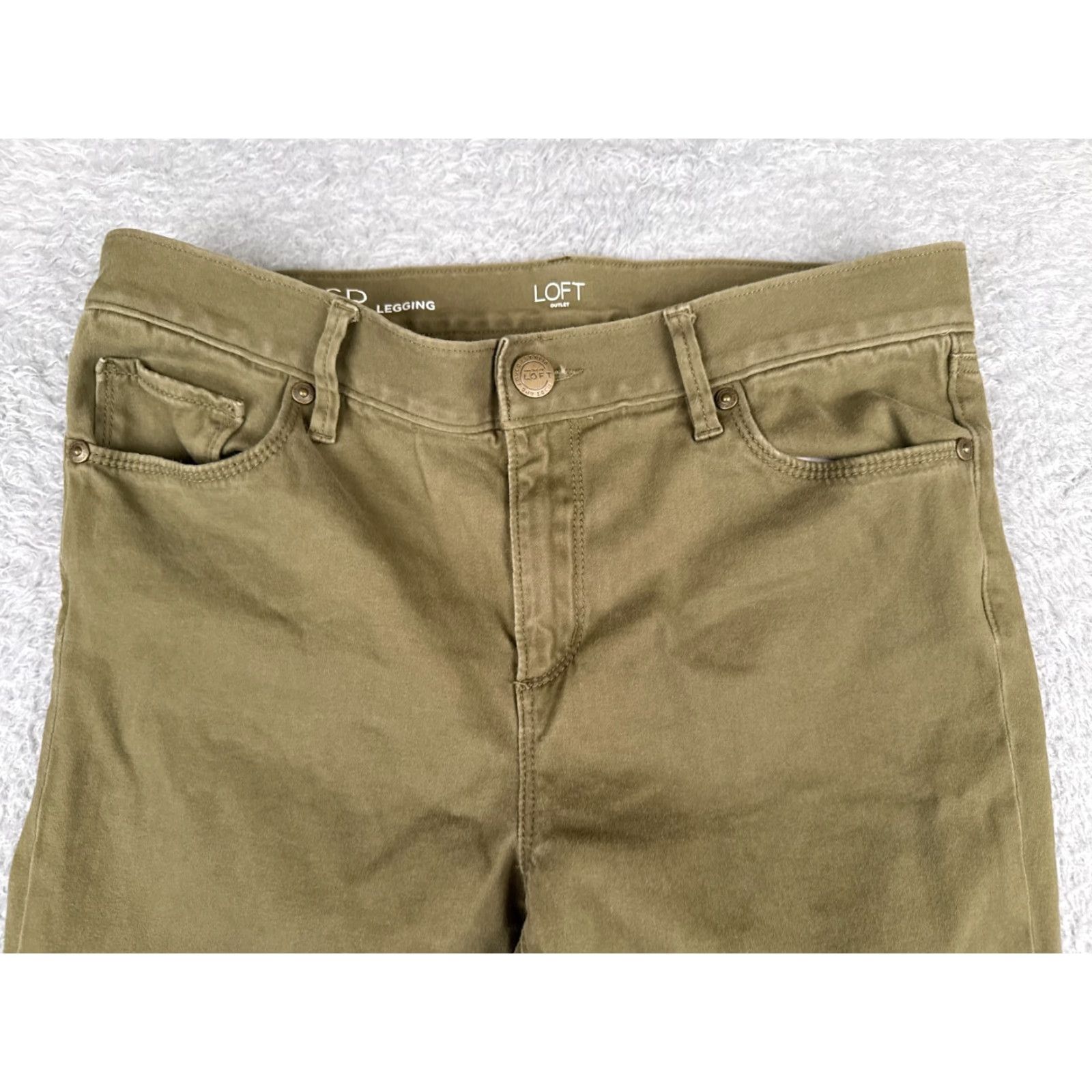 Loft Ann Taylor LOFT Jeans Womens 4P Green Denim Jegging Tapered Brushed Finish 30x26 Size 27" / US 4 / IT 40 - 4 Thumbnail