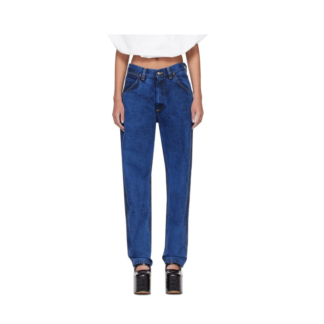 o1s22i1n0924 Straight Cut Ranch Jeans in Blue