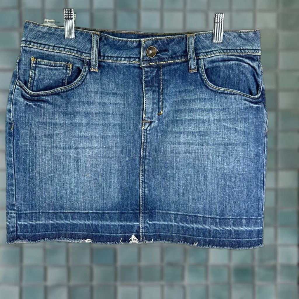 Apt. 9 Apt 9 Denim Mini Skirt Womens 32W 10 Blue 5 Pocket Short Skirt - Denim, Cotton, Regular, US Seller, - Womens Size 24" / US 00 / IT 34 - 1 Thumbnail