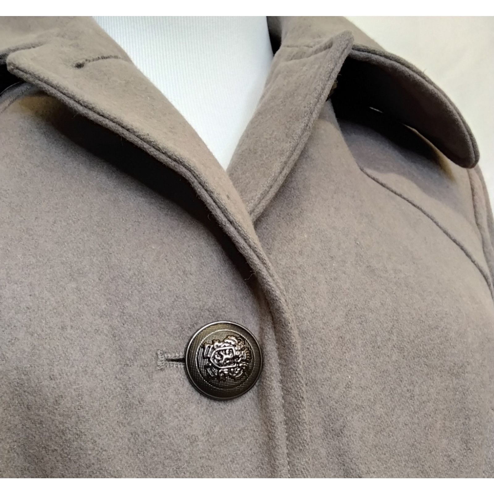Guess Guess Pea Coat Women's M Taupe Wool Blend Belted Y2K Size M / US 6-8 / IT 42-44 - 9 Thumbnail