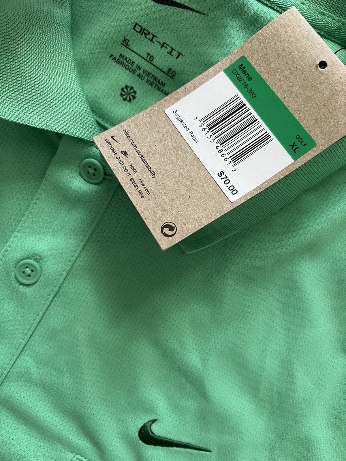 Nike Nike Golf Polo Shirt Top Unscripted Dri-FIT Green Size US XL / EU 56 / 4 - 9 Thumbnail