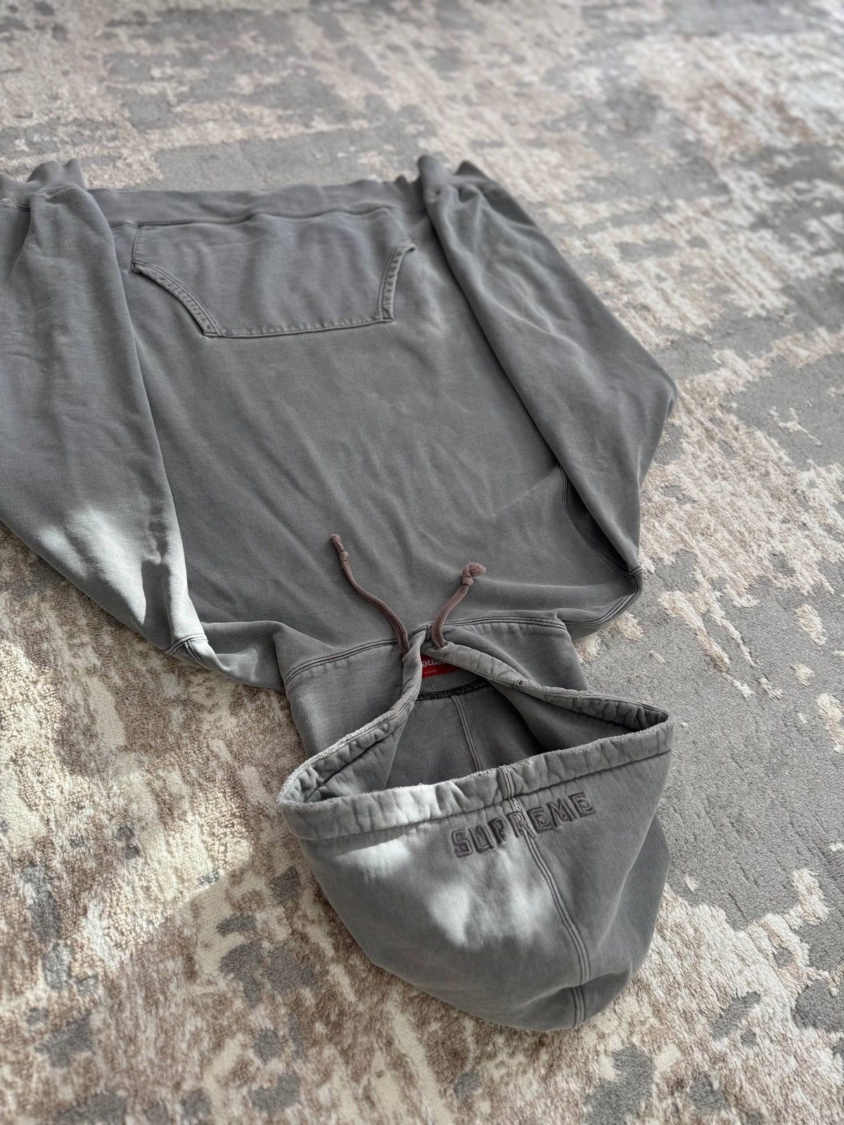 Supreme Supreme hoodie M cotton gray plain 18SS overdyed hoodie Size US M / EU 48-50 / 2 - 1 Thumbnail