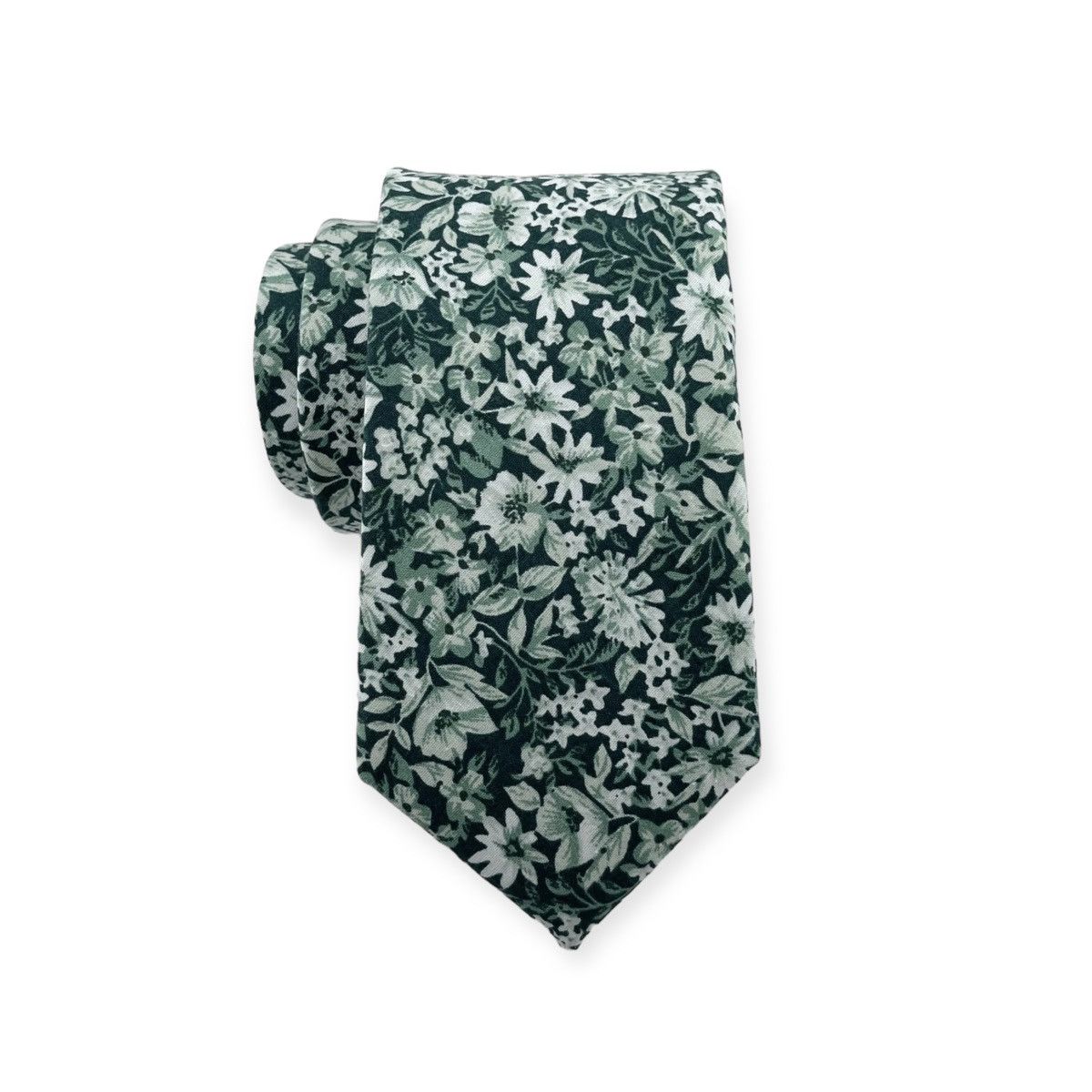 Other Men’s Pine Green Floral Print Necktie, Slim 2.75” Width Tie Size ONE SIZE - 1 Thumbnail
