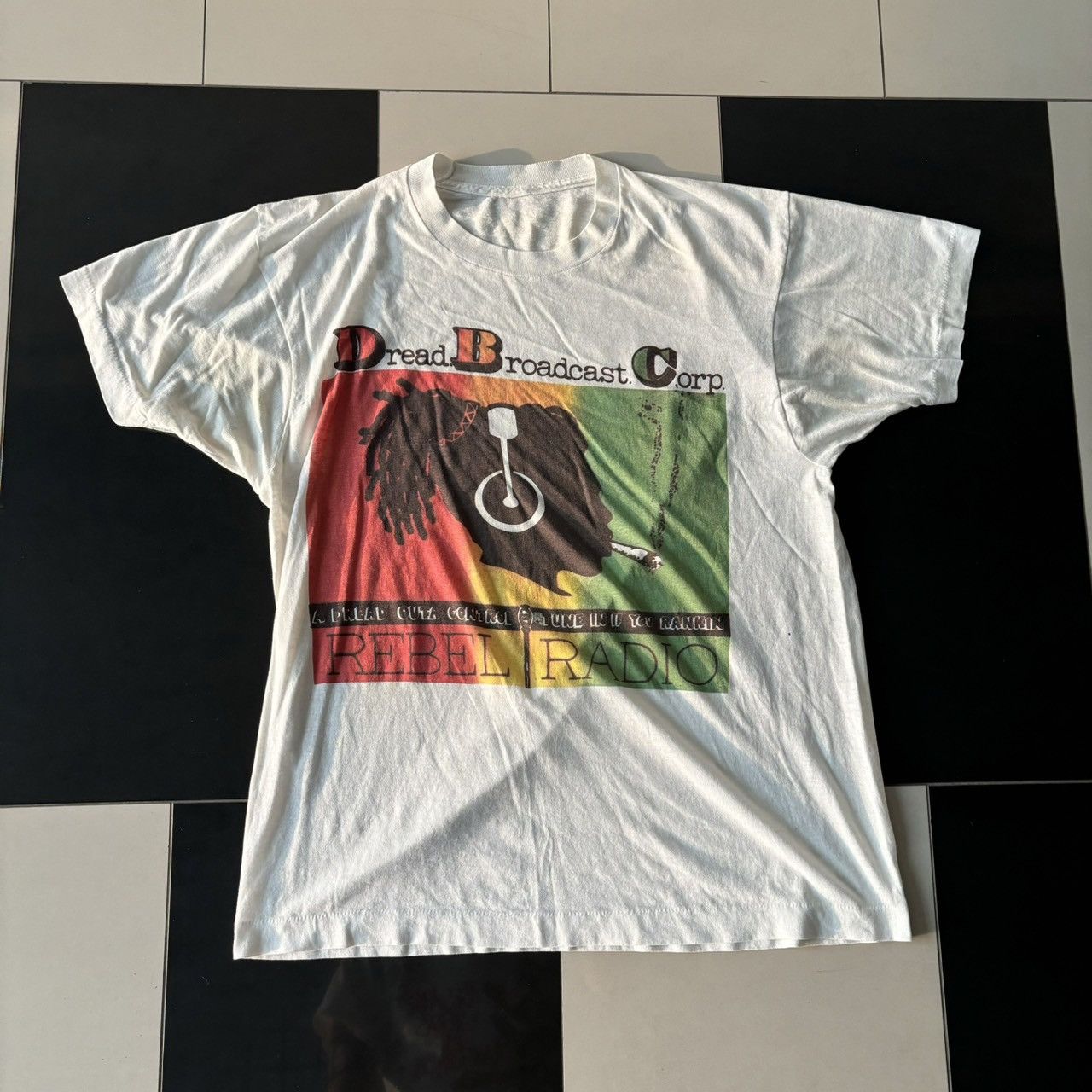Vintage 80s Dread Broadcasting Corp Rebel Radio T-Shirt