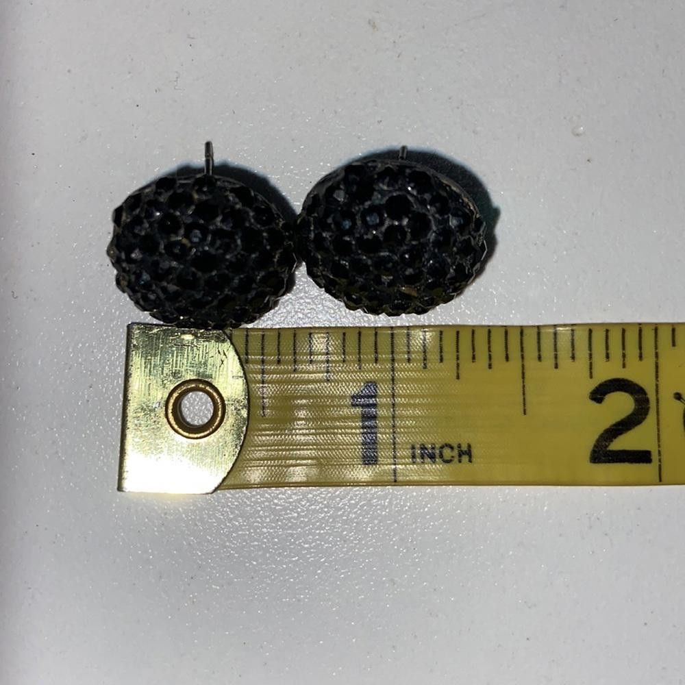 Designer Oversized Black Rhinestone Earrings Size ONE SIZE - 4 Thumbnail