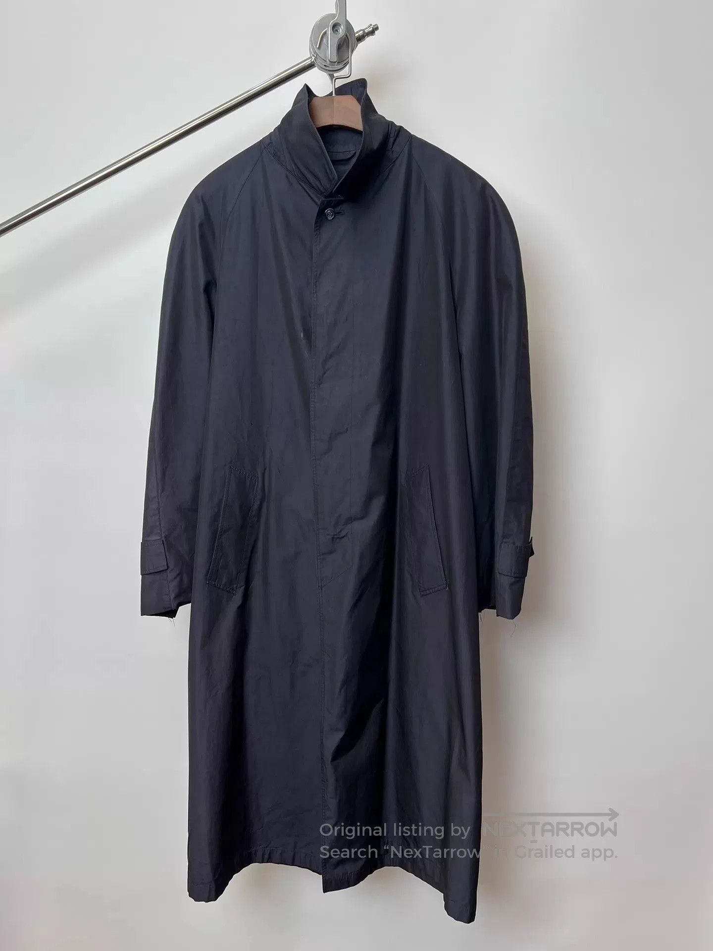 Lanvin Black Long Coat with High Collar and Pockets. Size US M / EU 48-50 / 2 - 1 Thumbnail
