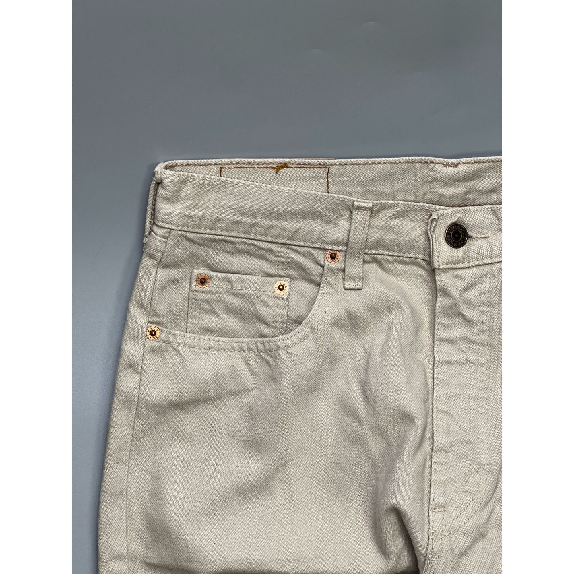 Levi's Vintage Clothing Levi’s 615 MINT Vintage Orange Tab Beige Denim Jeans (Y1065) Size US 32 / EU 48 - 3 Thumbnail