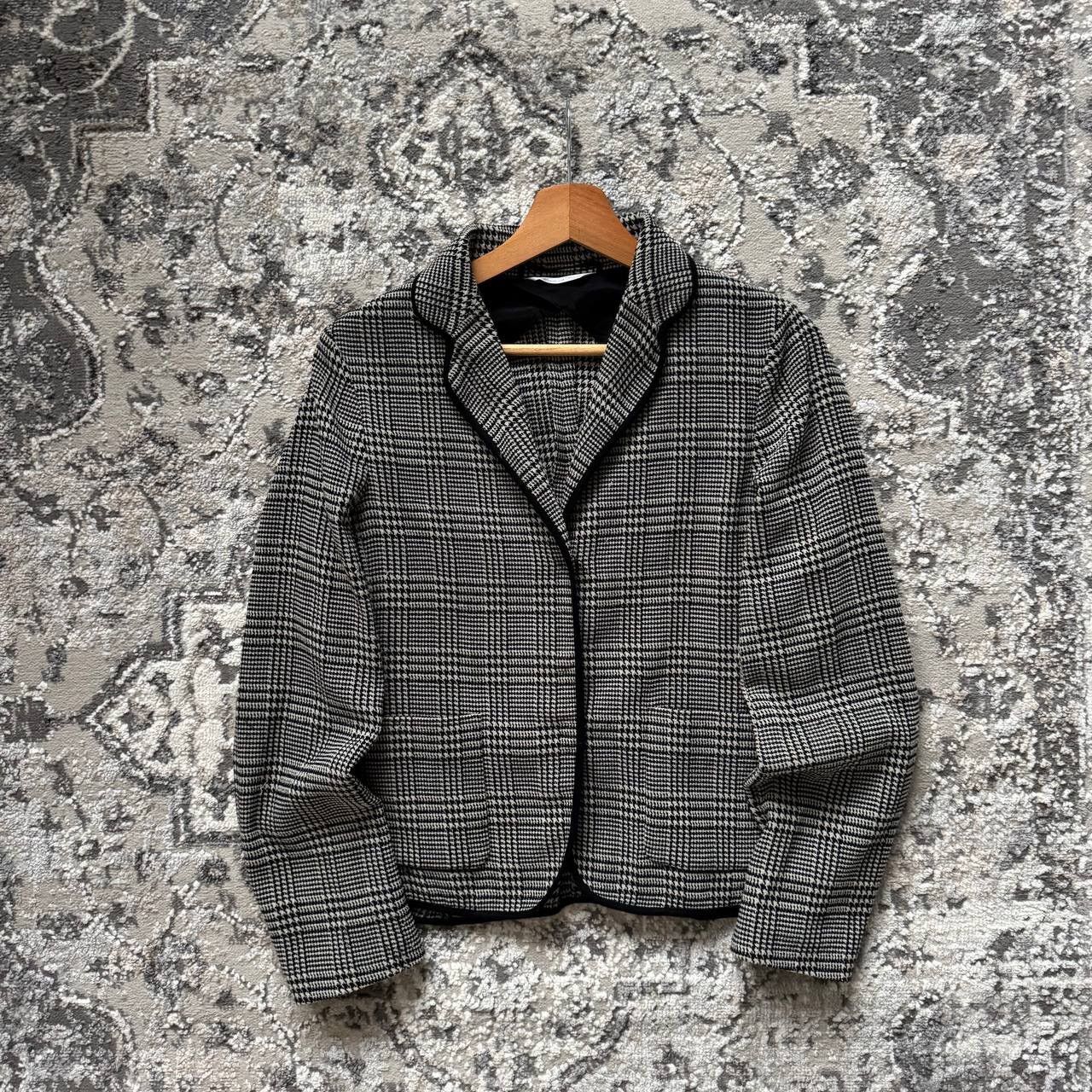 Max Mara Max Mara Blazer Prince of Wales Black White Size S / US 4 / IT 40 - 1 Thumbnail