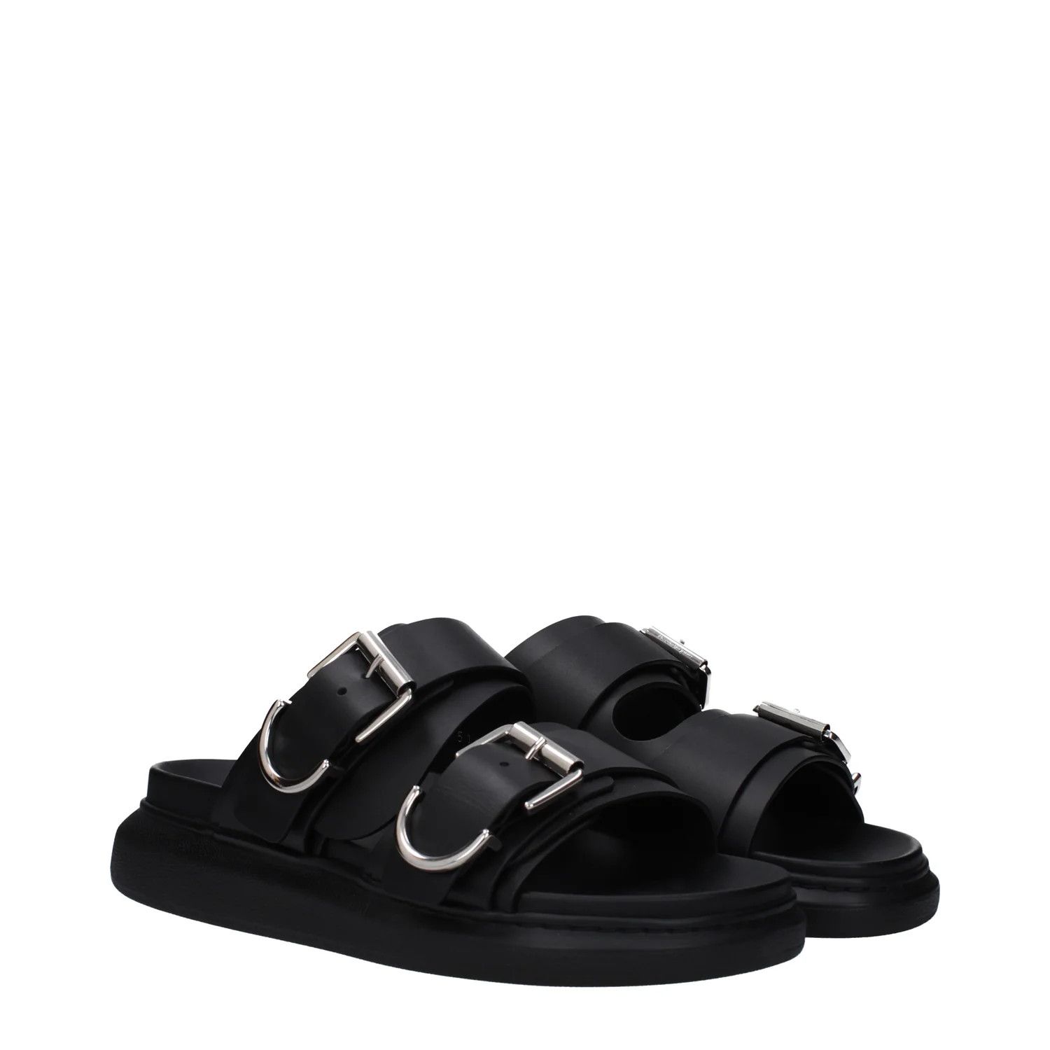 Alexander McQueen ob1o1e0225 Leather Slippers in Black Size US 8 / EU 41 - 2 Thumbnail