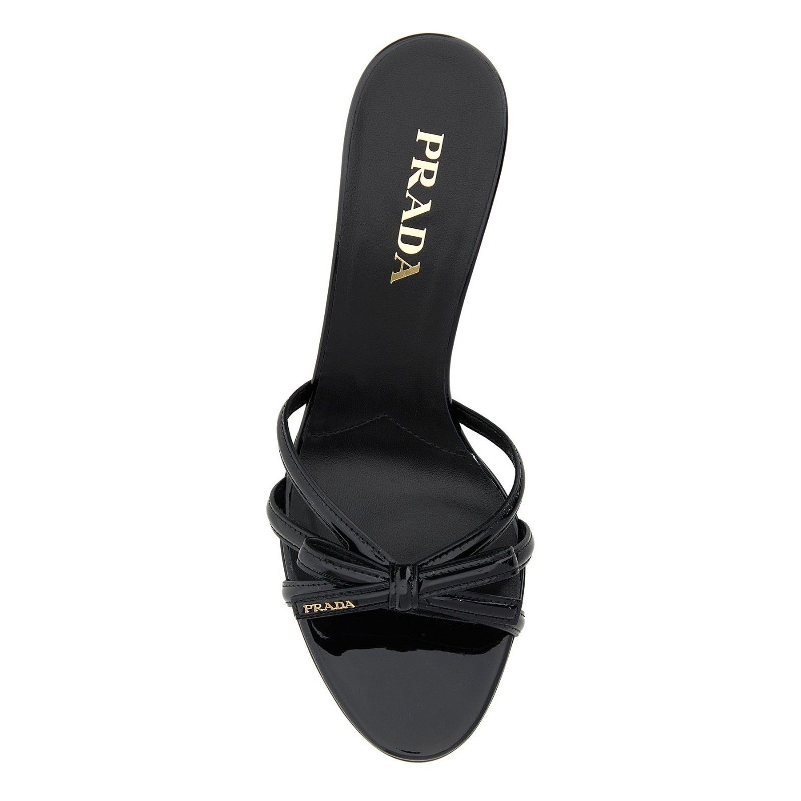 Prada PRADA Black Leather 80mm With Bow Mules New & Authentic (Wom Size US 8 / IT 38 - 2 Thumbnail