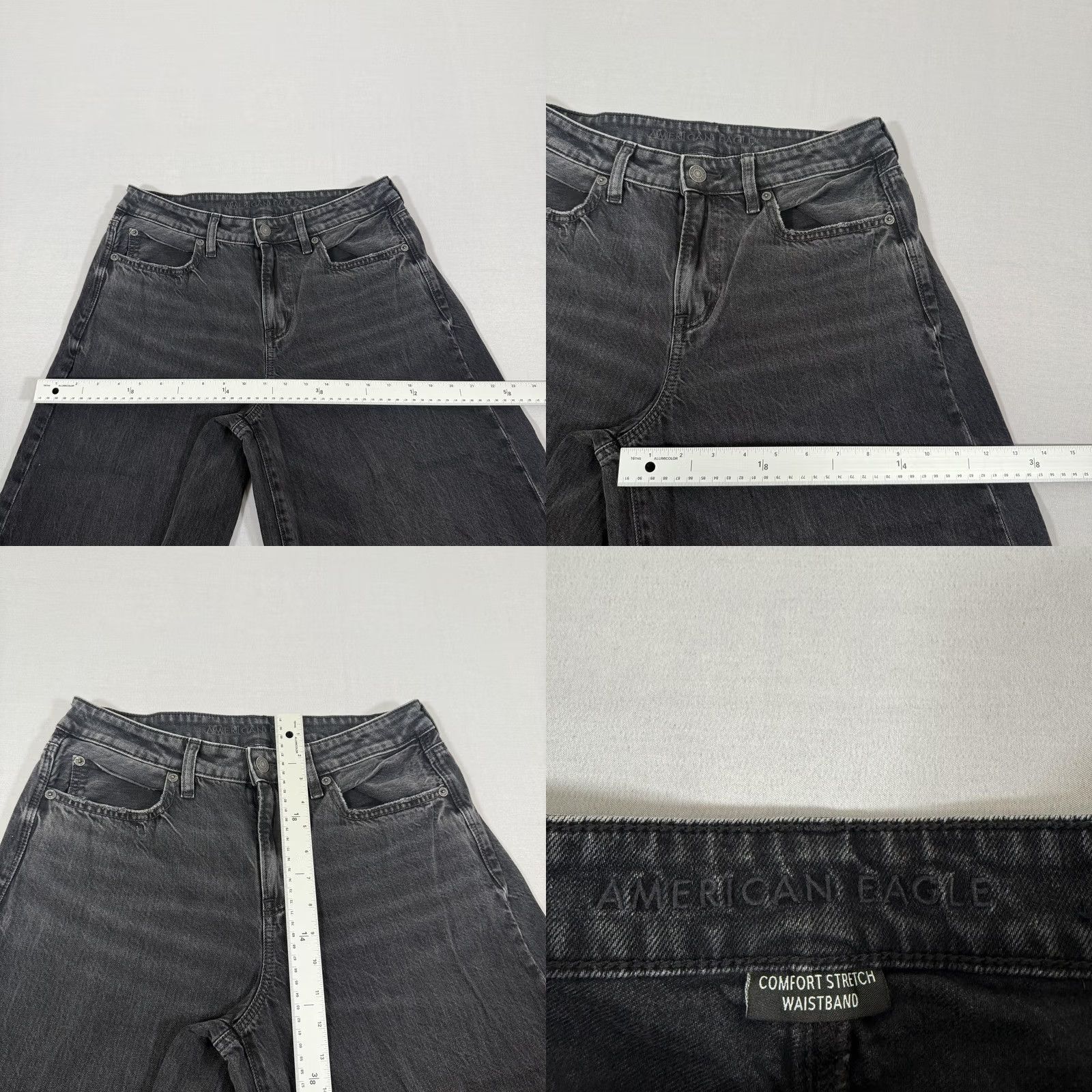 American Eagle Outfitters American Eagle Jeans Womens 6 Black Wide Leg Baggy Denim Pants Stretch Size 28" / US 6 / IT 42 - 8 Thumbnail