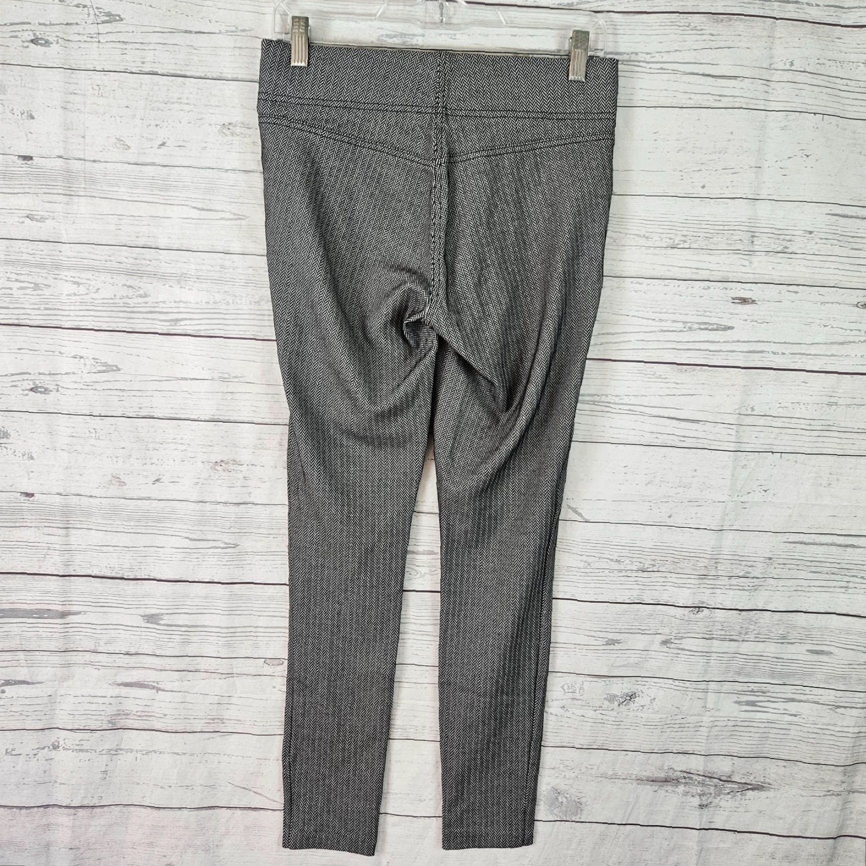 Loft VINTAGE Ann Taylor LOFT Womens Ponte Knit Leggings Sz Small Black Herringbone Size 28" / US 6 / IT 42 - 3 Thumbnail
