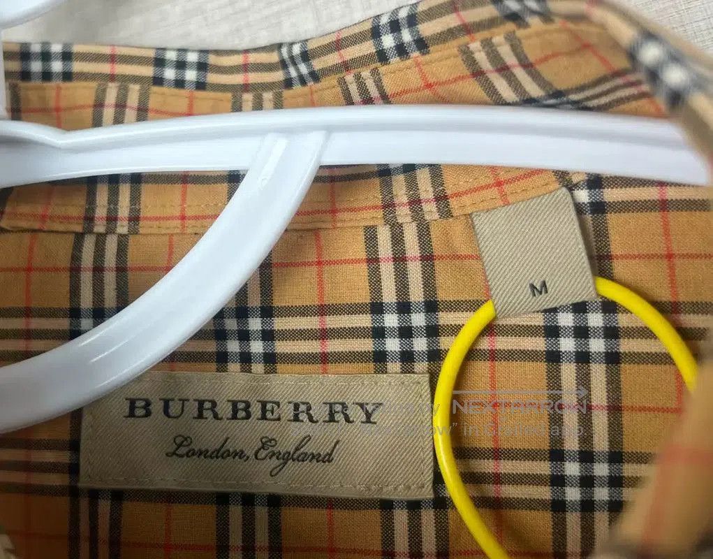 Burberry Burberry Yellow Plaid Cotton Men's Shirt. Size US M / EU 48-50 / 2 - 4 Thumbnail