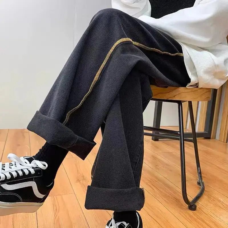 Japanese Brand Straight striped wide leg jeans Size US 30 / EU 46 - 6 Thumbnail