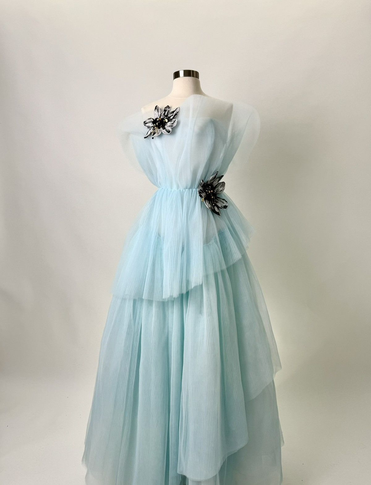 Other Brand new US 6 Anna Augusta Baby Blue Maxi Evening Dress Size M / US 6-8 / IT 42-44 - 2 Thumbnail