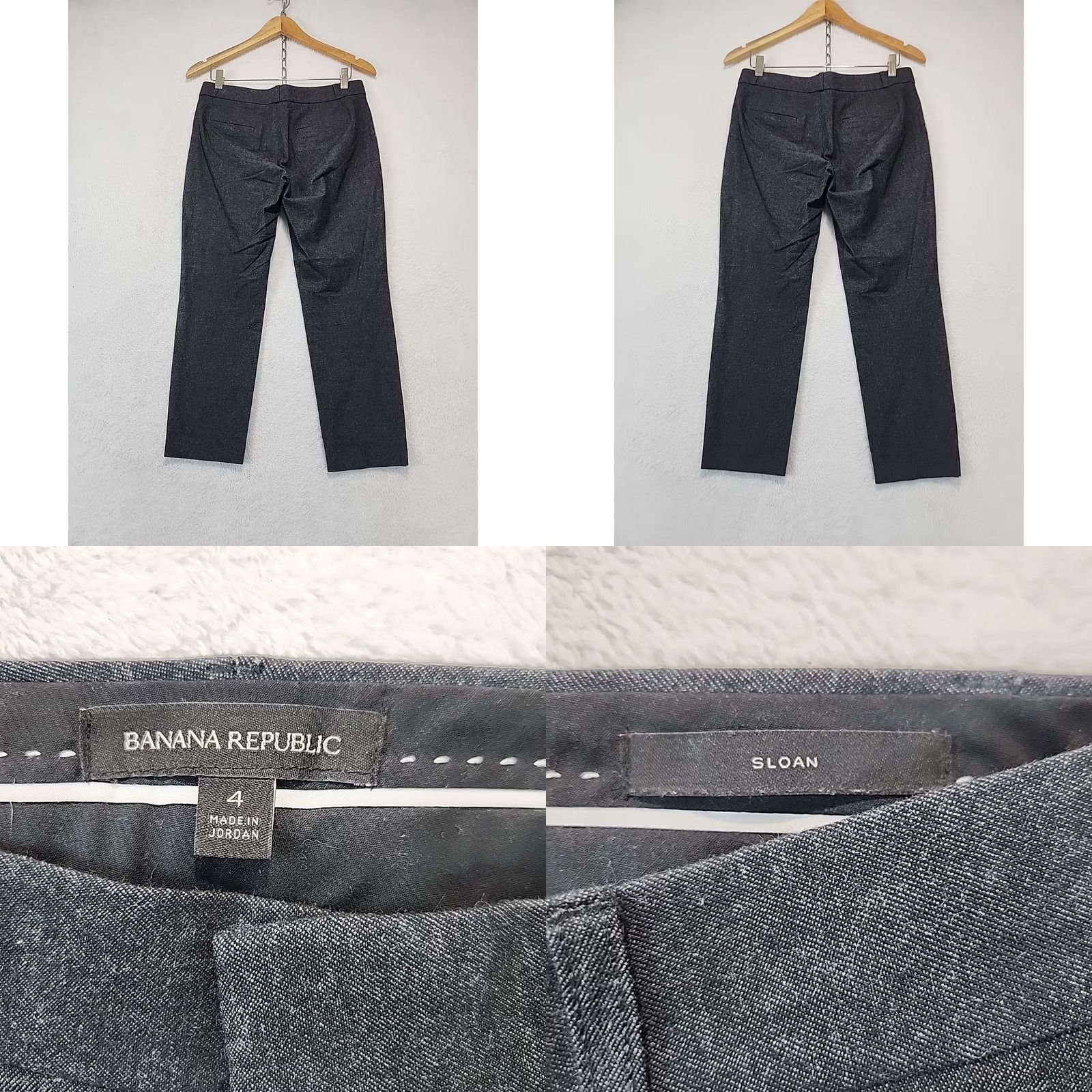 Banana Republic VINTAGE Banana Republic Women's 4 Cropped Gray Sloan Stretch Pants Career Casual Office Size 27" / US 4 / IT 40 - 9 Thumbnail