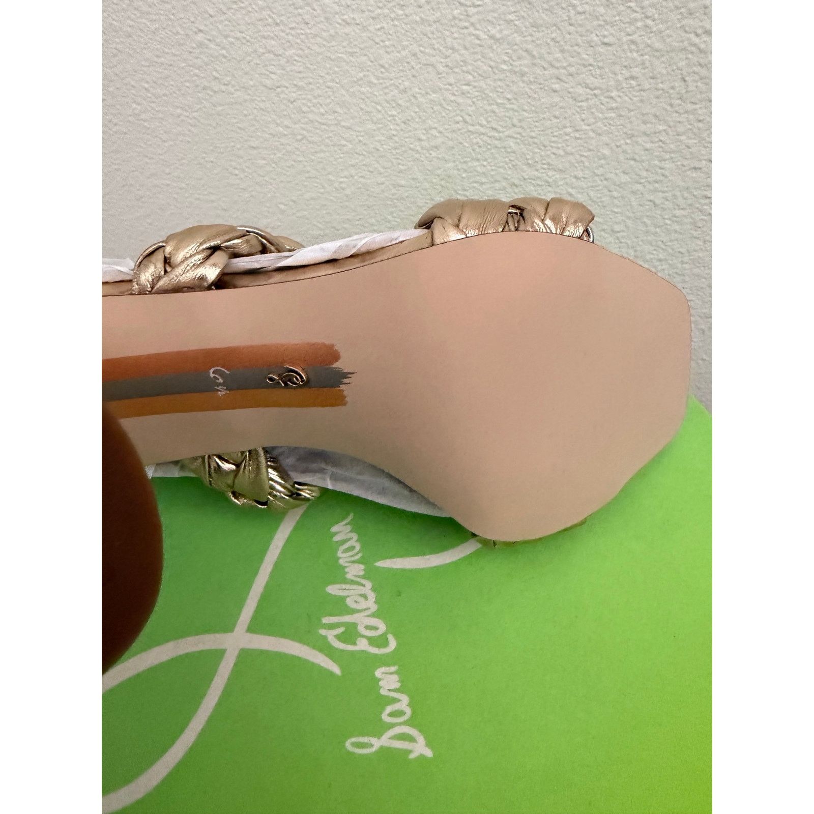 Sam Edelman Sam Edelman Kendra gold leaf Leather Sandals heels gold Size US 6.5 / IT 36.5 - 11 Thumbnail