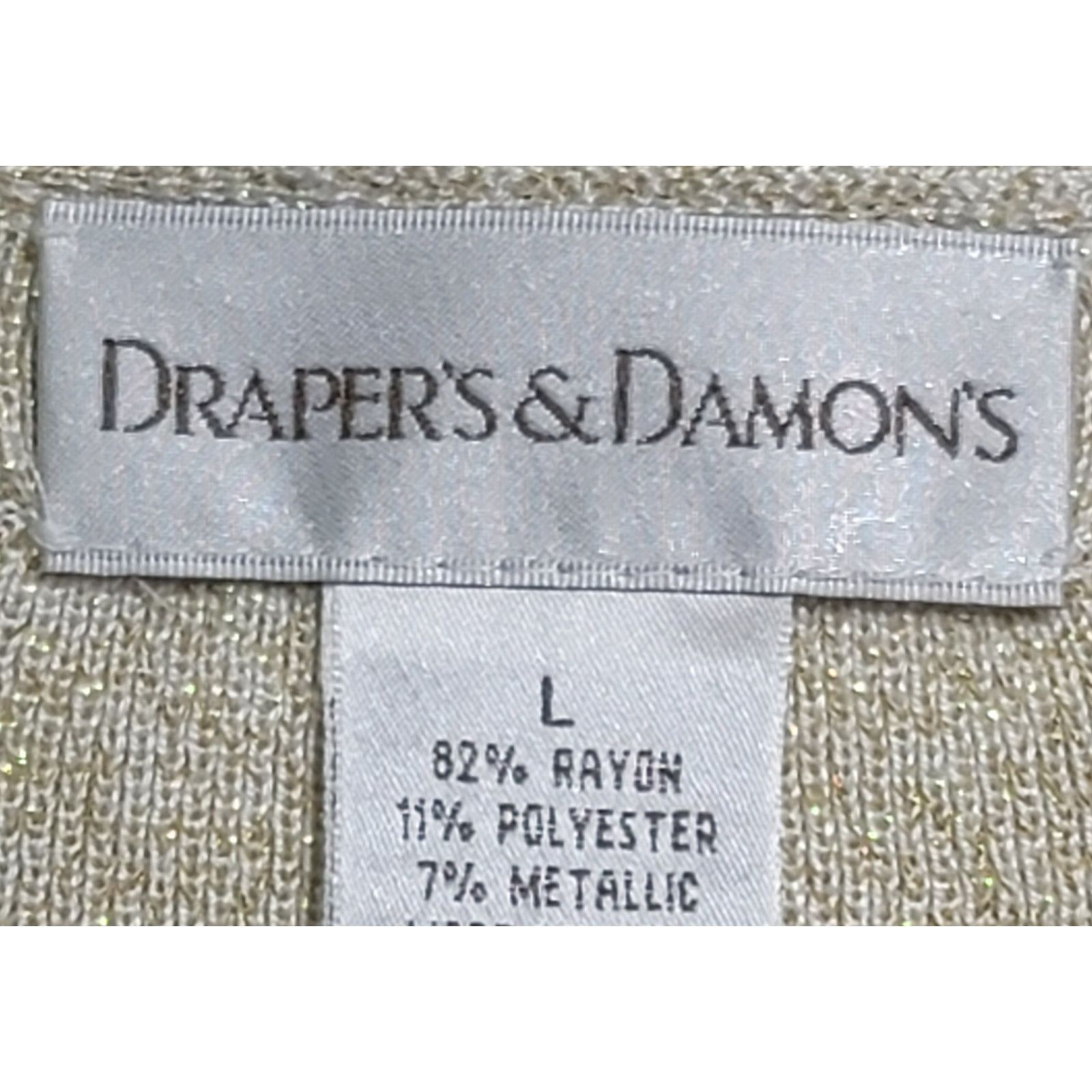 Other Draper's & Damon's Gold White Marled Round Neck Top Large Size L / US 10 / IT 46 - 4 Thumbnail
