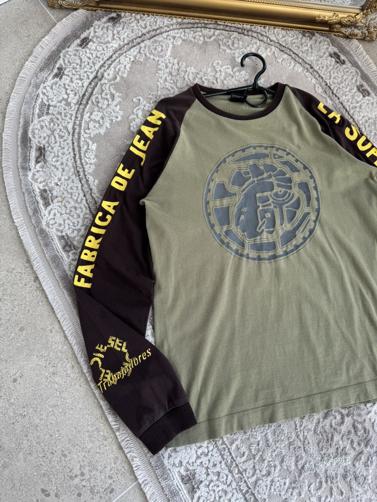 Diesel 90s Vintage Diesel Indigo Japanese Inscription Logo longslev Size US S / EU 44-46 / 1 - 3 Thumbnail