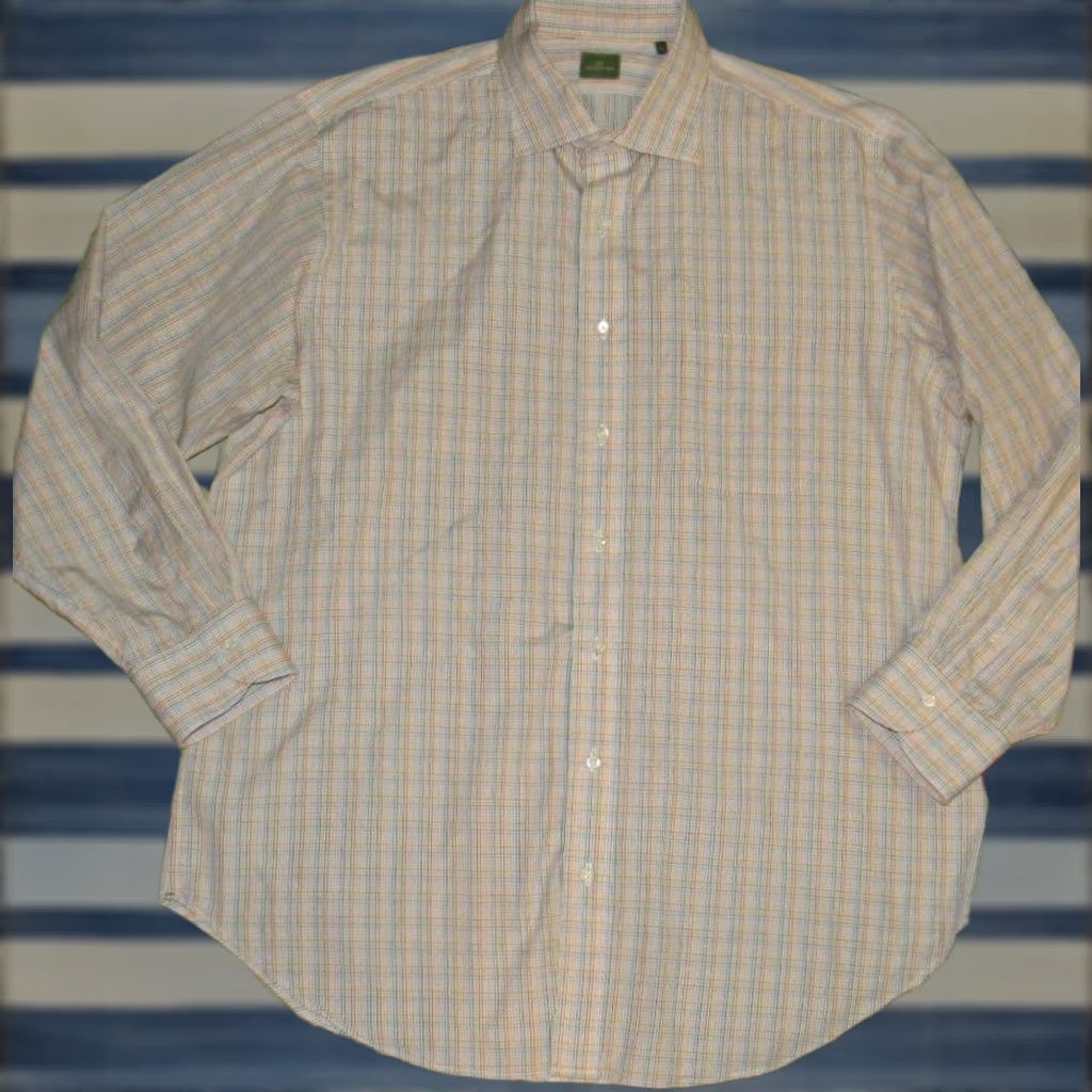 Sid Mashburn SID MASHBURN Shirt XL White Plaid & Striped Long Sleeve Button Down Mens Size US XL / EU 56 / 4 - 1 Thumbnail