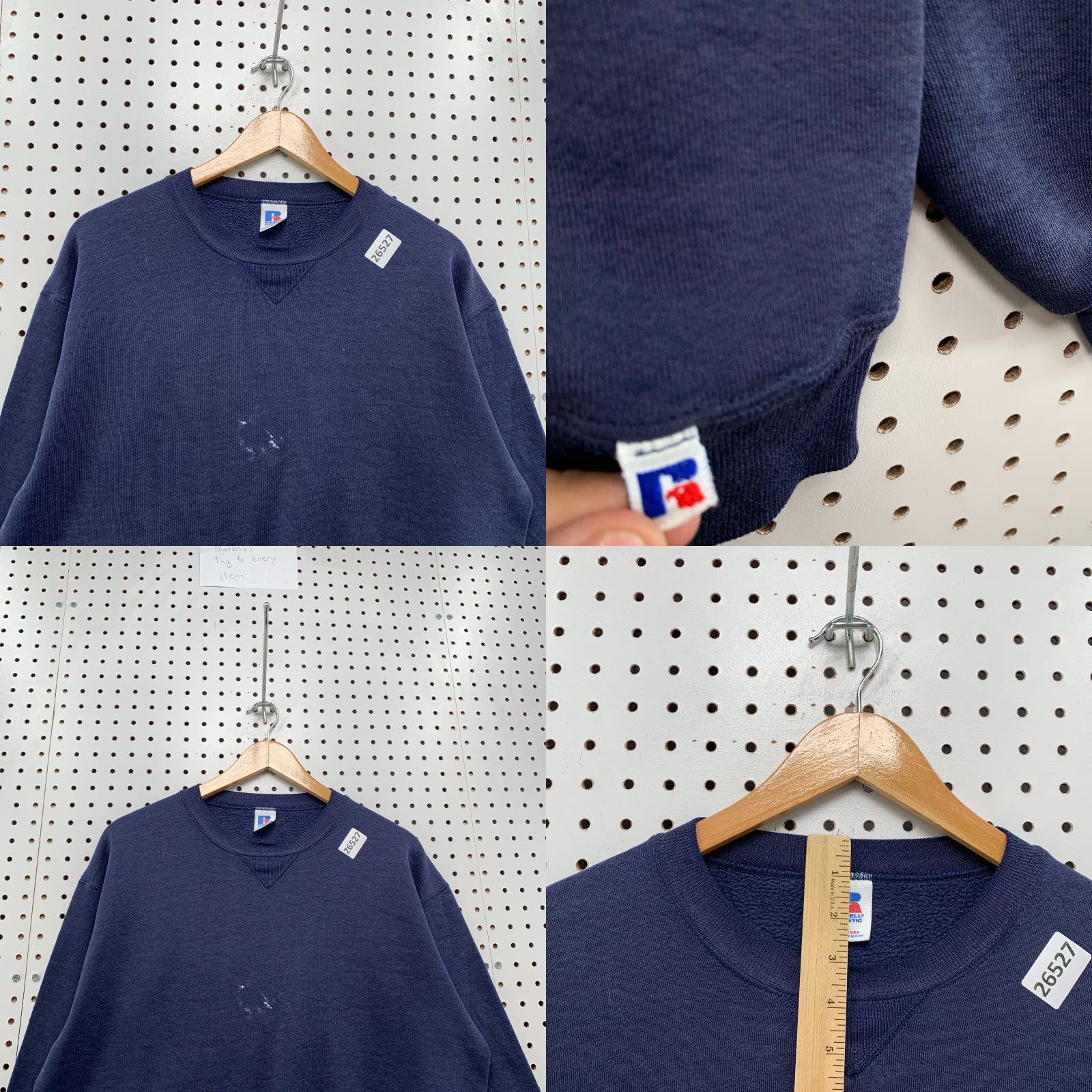 Russell Athletic VINTAGE Russell Athletic Crewneck Sweatshirt Blue Adult Large USA MADE 80s 90s Mens Sweatshirt Size US L / EU 52-54 / 3 - 8 Thumbnail