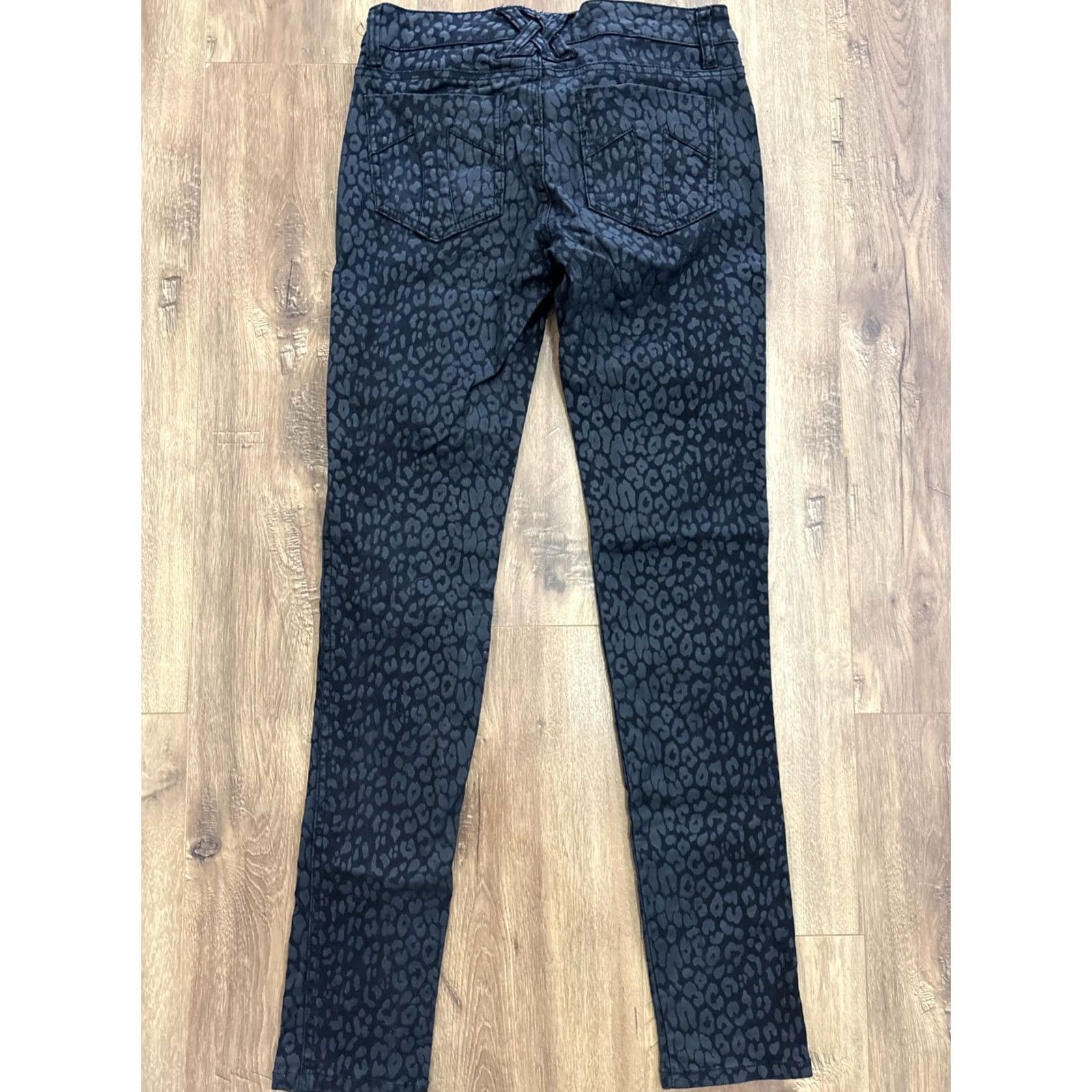 Tripp NYC VINTAGE Tripp NYC Black on Black Leopard Print Coated Pants Women 5 Skinny 28x32 Gothic/Club Hip Hop Band Style Size 27" / US 4 / IT 40 - 4 Thumbnail
