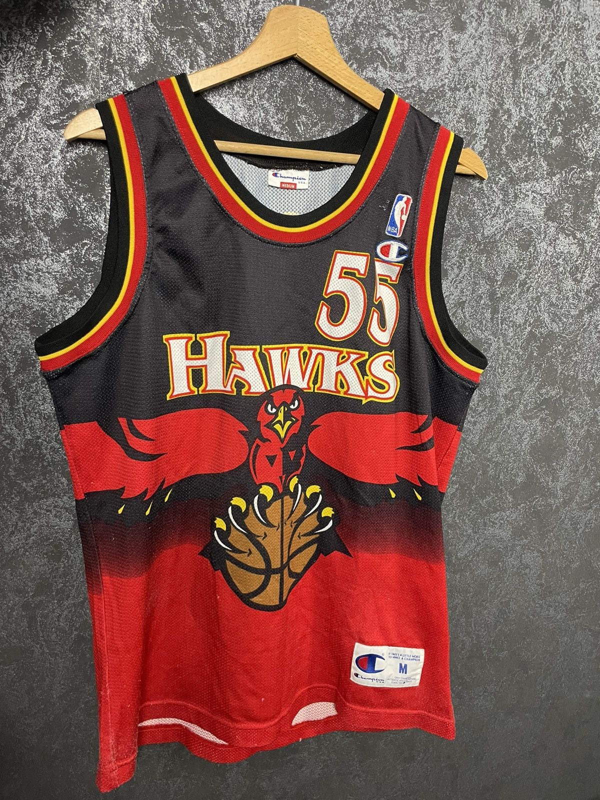 Atlanta Hawks Vintage Dikembe Mutombo Champion Basketball Jersey - Siz