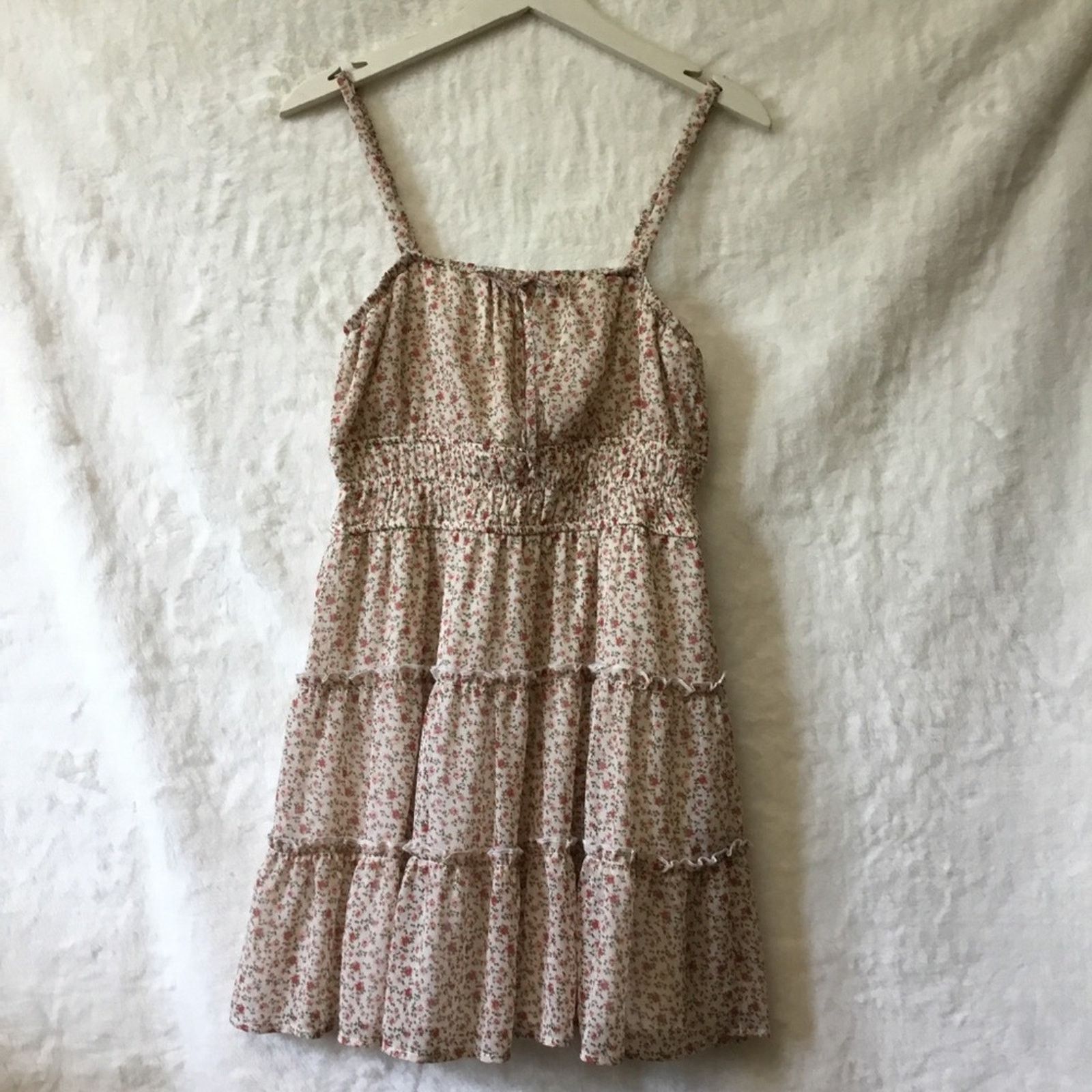 Other Trixxi Tan Floral-Print Chiffon Tiered Fit & Flare Dress Size M / US 6-8 / IT 42-44 - 1 Thumbnail