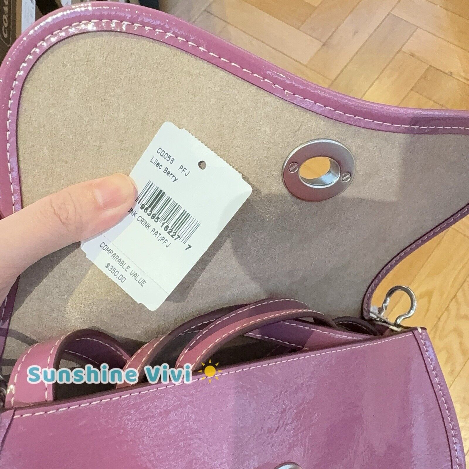 Coach NWT Coach Wavy Dinky Bag In Crinkle CQ056 Berry Size ONE SIZE - 4 Thumbnail
