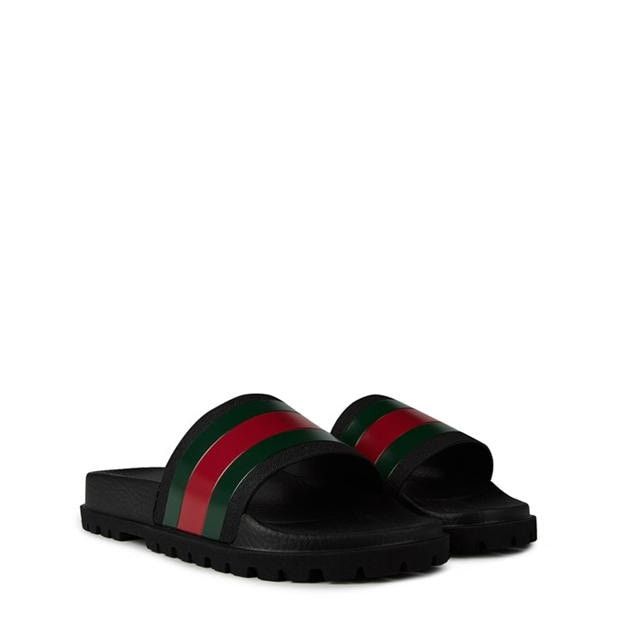 Gucci GUCCI Men'S Web Rubber Slide Sandals Size US 7 / EU 40 - 3 Thumbnail