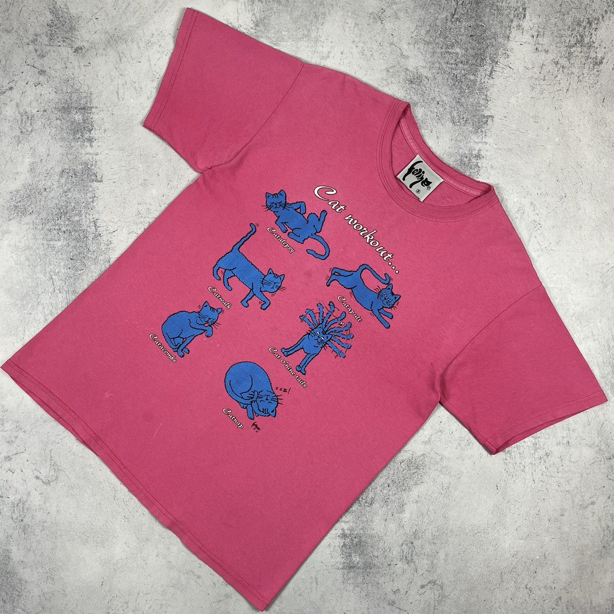 Vintage Vintage Cat Workout y2k graphic tee 90’s Size US M / EU 48-50 / 2 - 1 Thumbnail