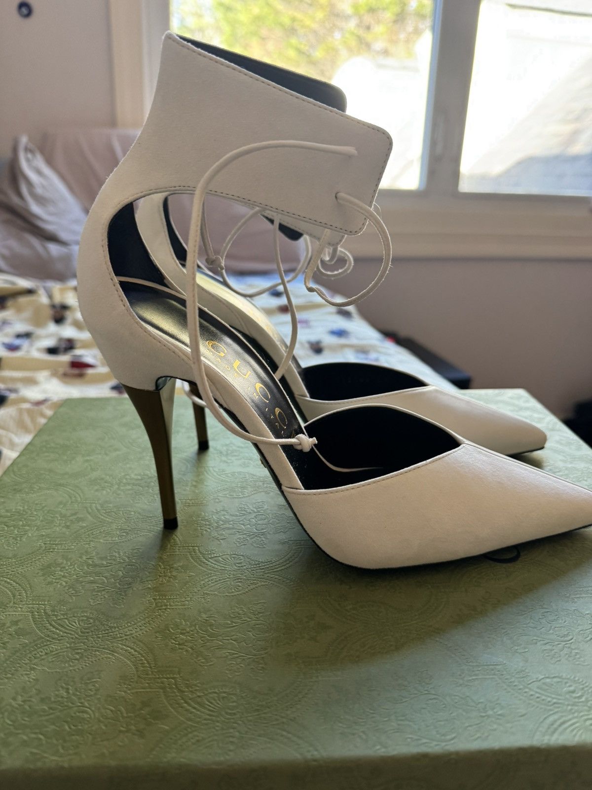 Gucci Gucci Kid Scamosciato heel in Napa Charlott/ Mystic White Size US 9 / IT 39 - 5 Thumbnail