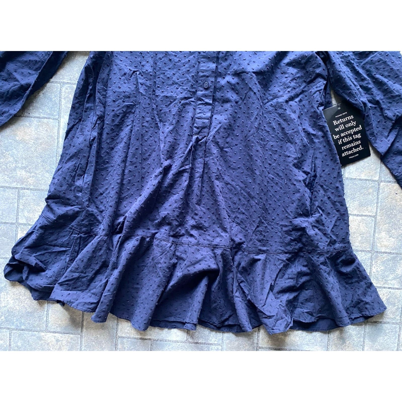 Vintage Tuckernuck Top Women Navy Blue Swiss Dot L Size L / US 10 / IT 46 - 2 Thumbnail