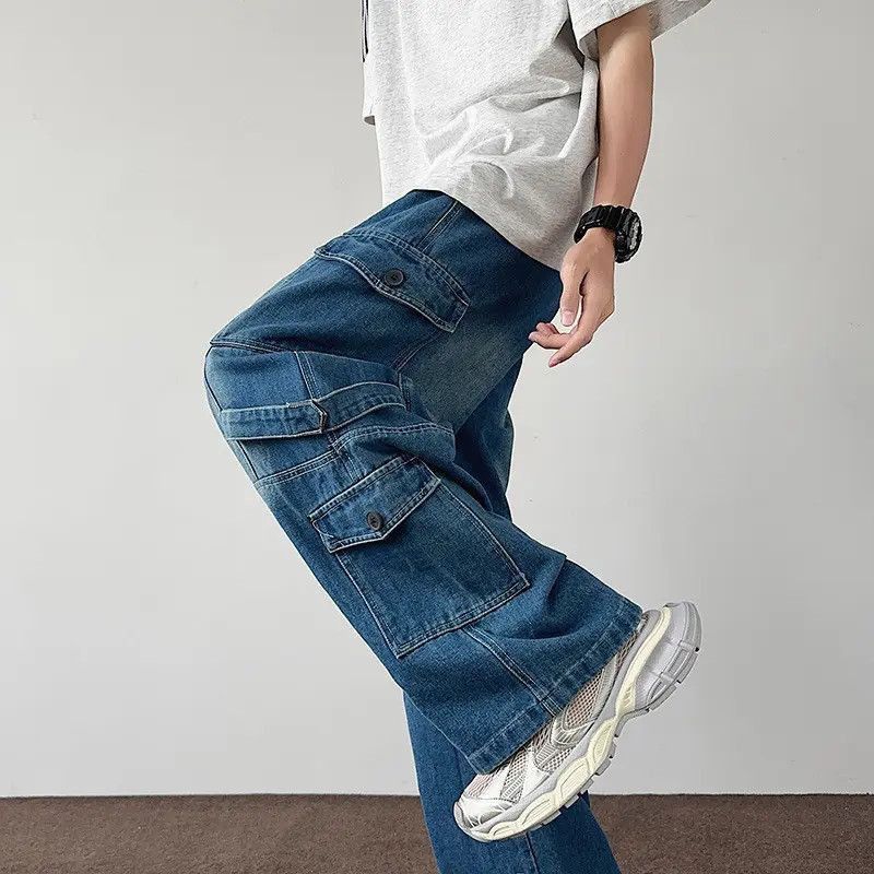 Japanese Brand Retro straight leg wide leg pocket jeans Size US 32 / EU 48 - 4 Thumbnail